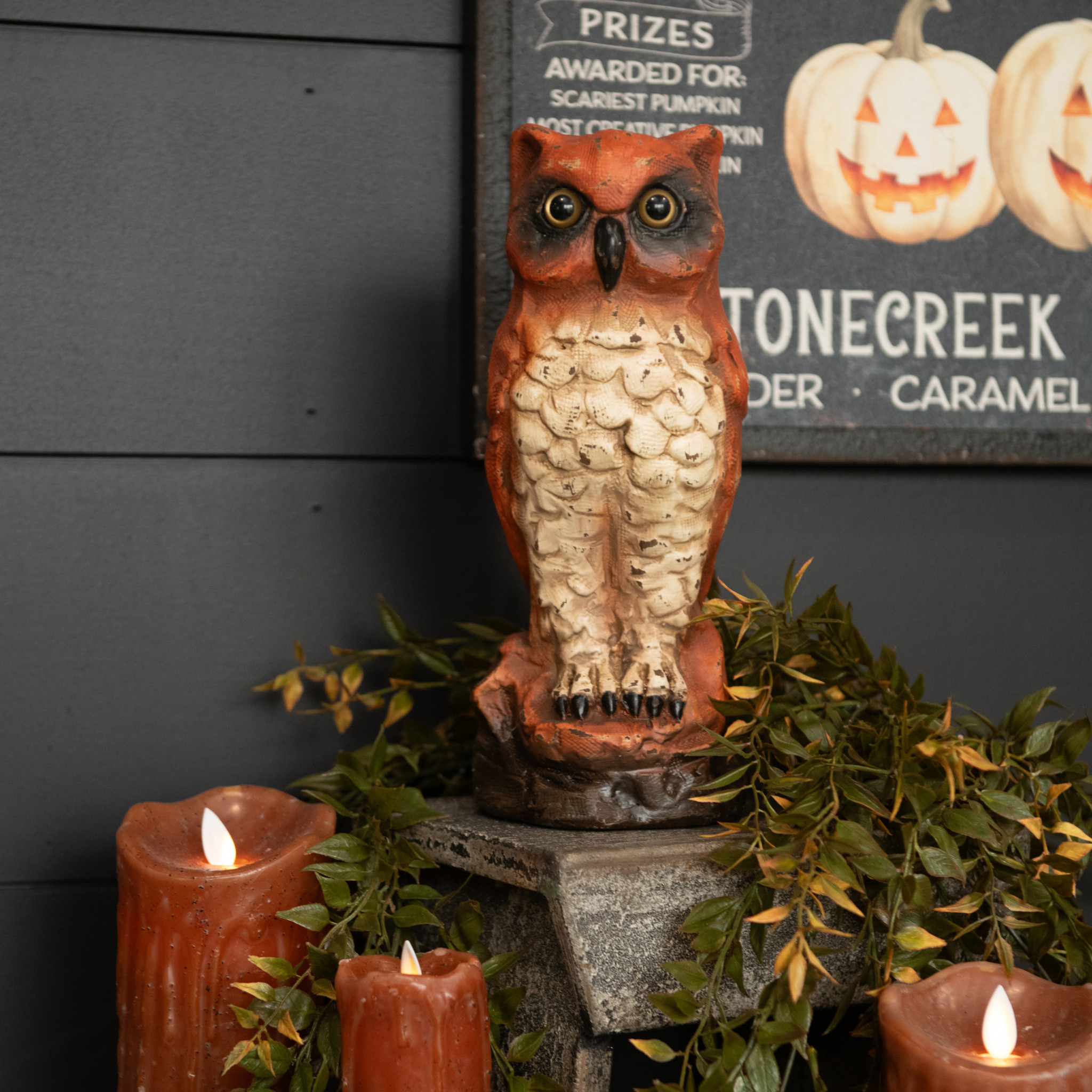 Vintage Orange Owl, 10"