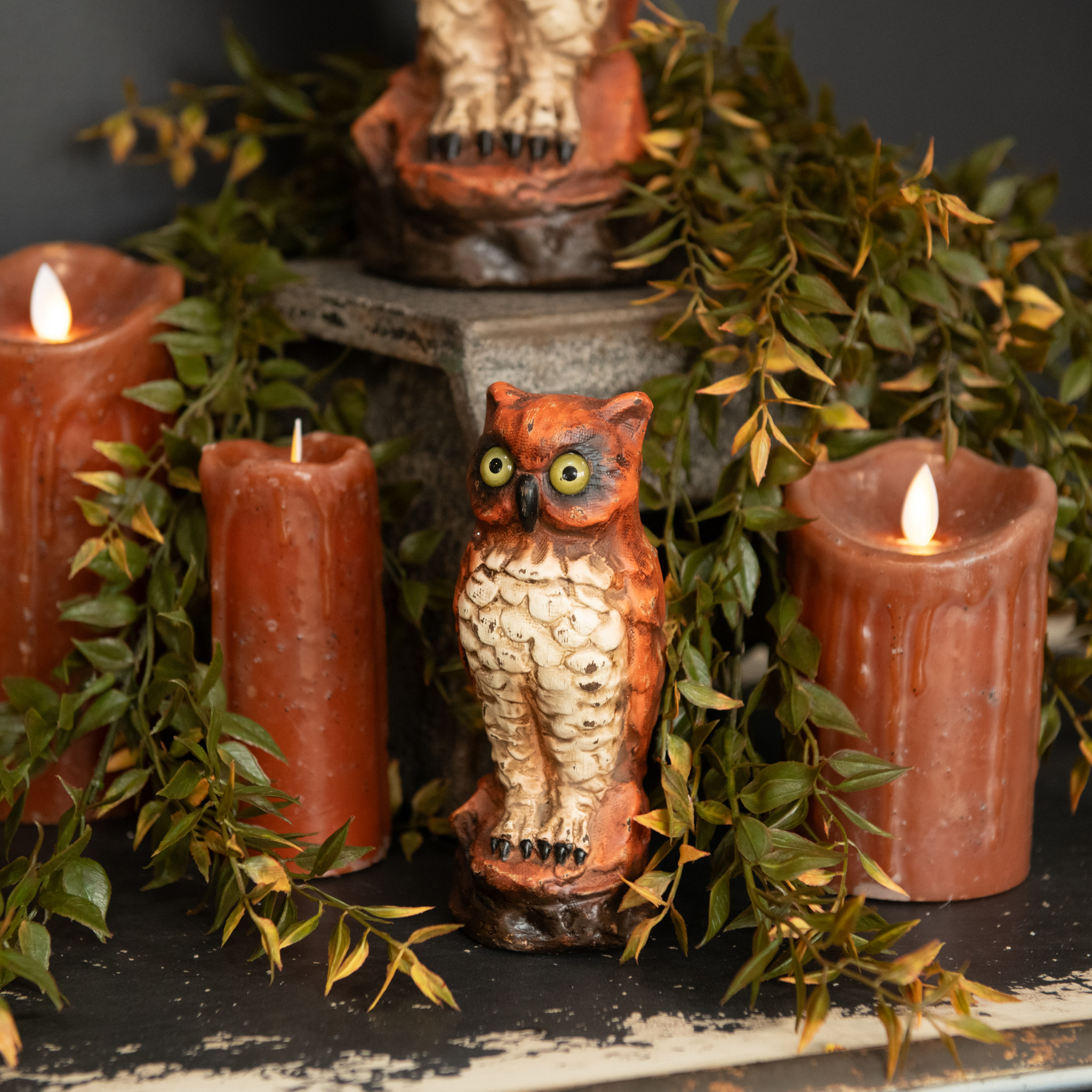 Vintage Orange Owl, 6"