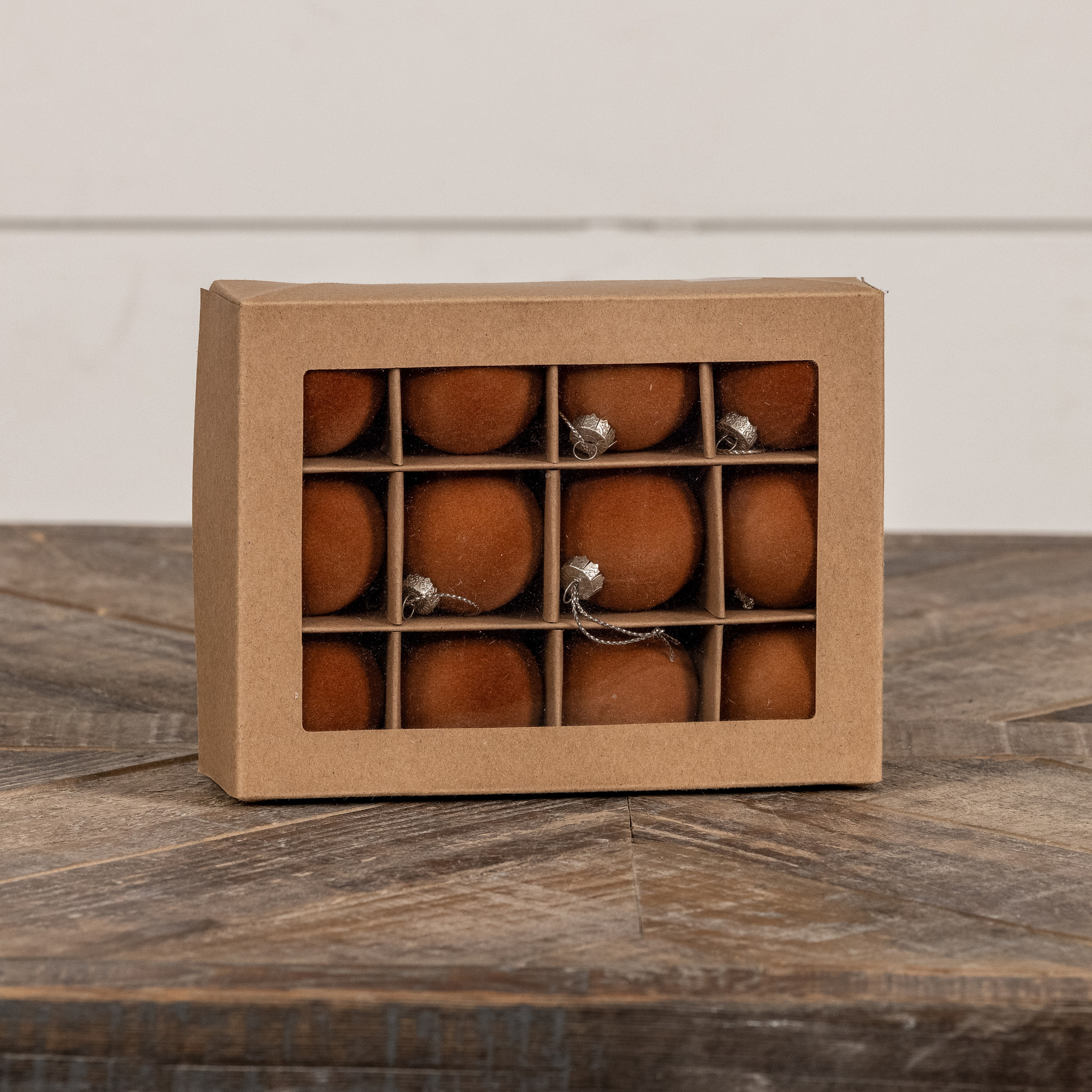 Fawn Flocked Balls, Set of 12, 1.75", photo 2 of 3