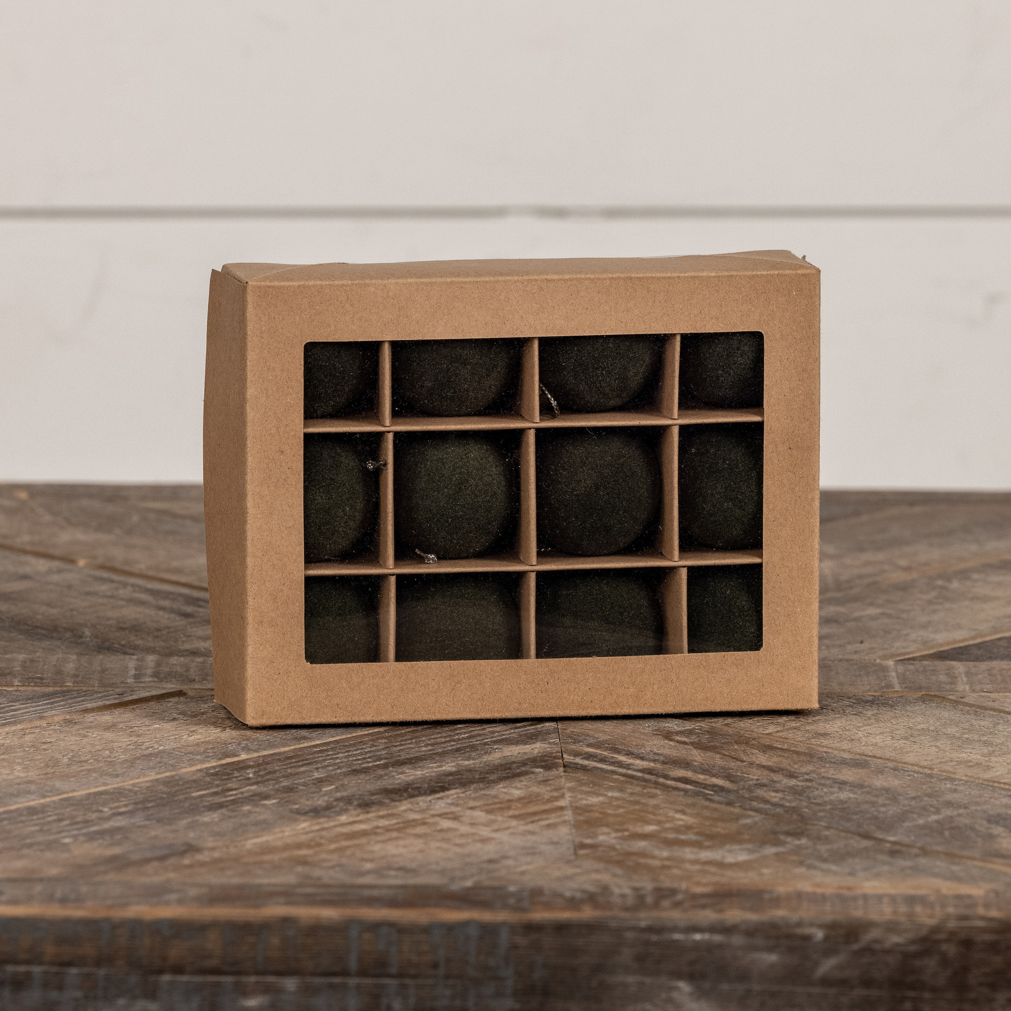 Forest Flocked Balls, Set of 12, 1.75", photo 2 of 3