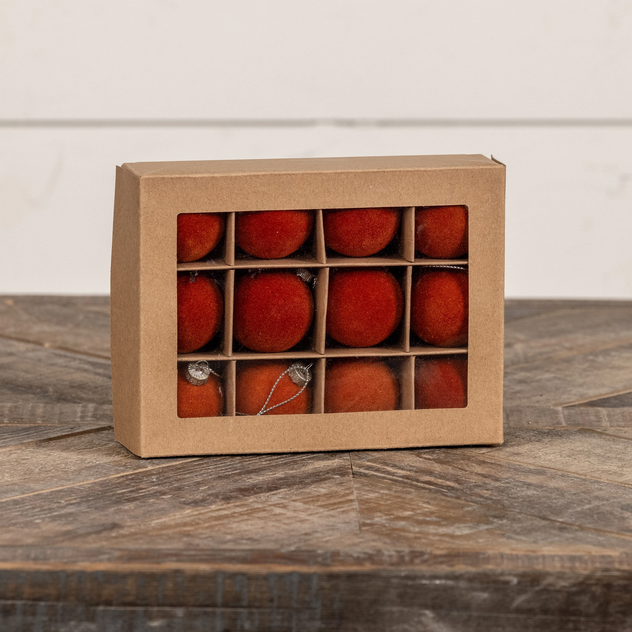 Russet Flocked Balls, Set of 12, 1.75", photo 2 of 3