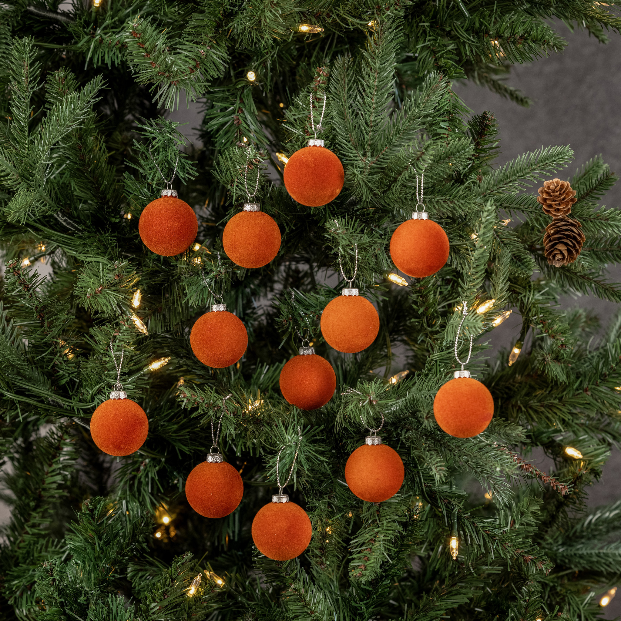 Russet Flocked Balls, Set of 12, 1.75", photo 3 of 3