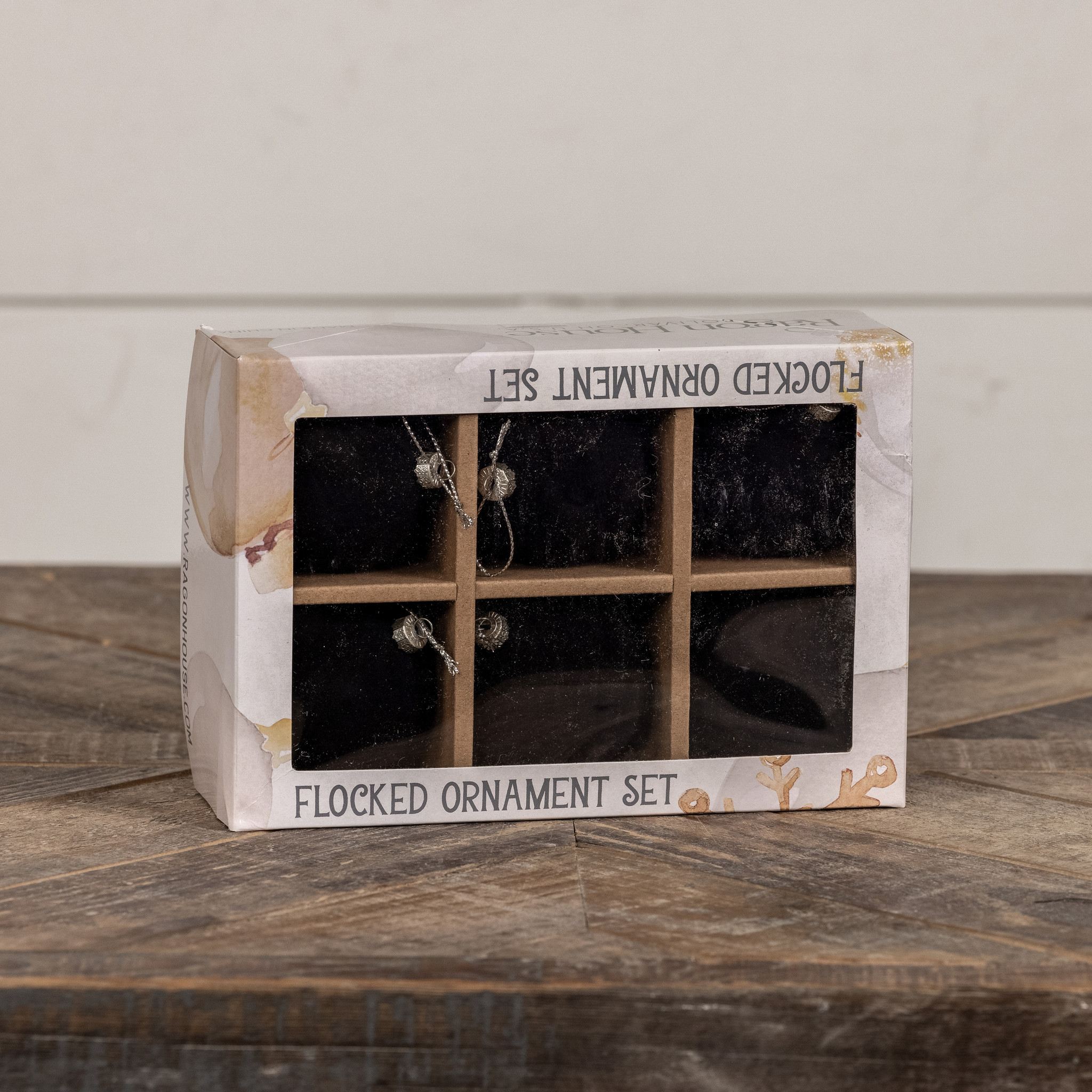 Black Flocked Balls, Set of 6, 2.5", photo 2 of 3