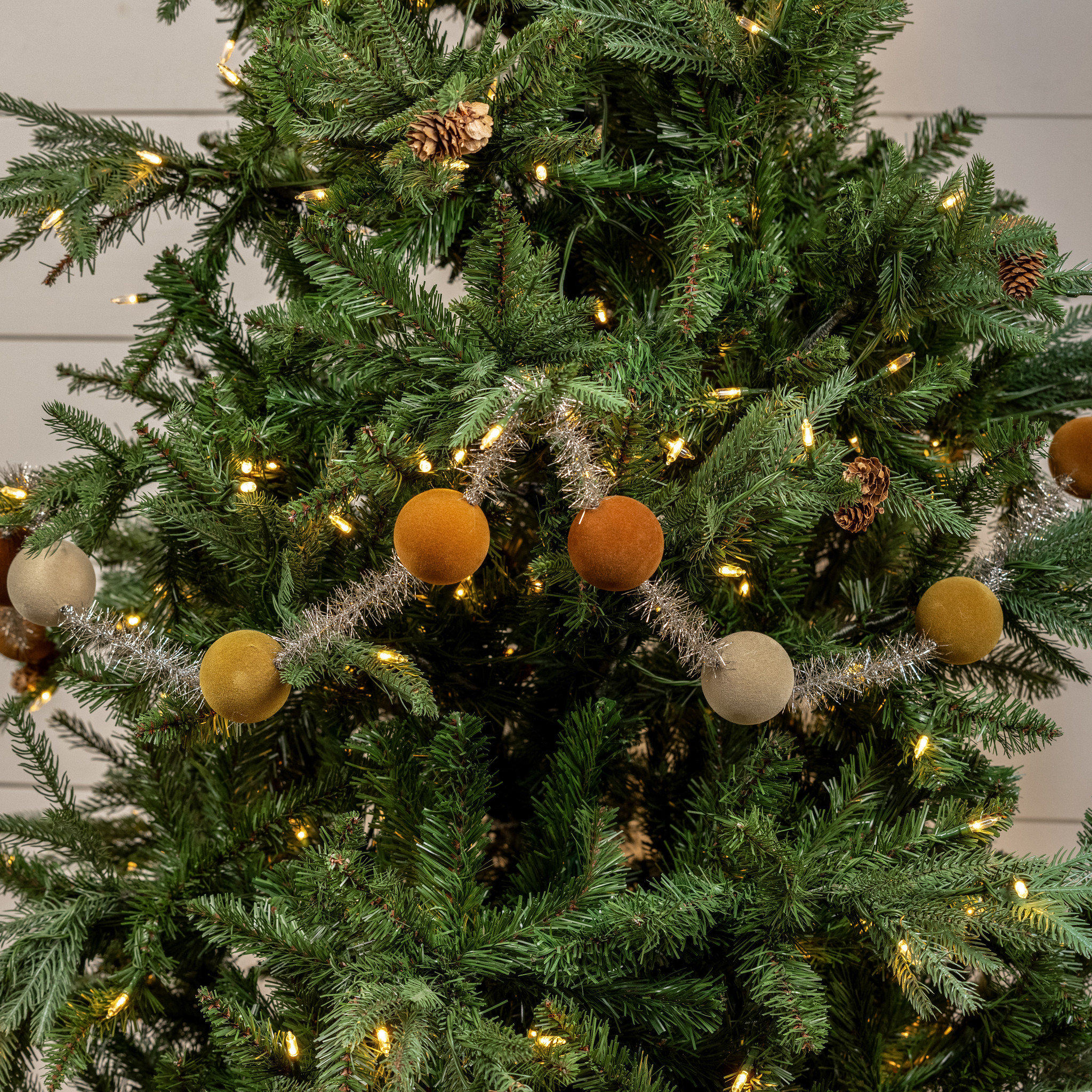 Gradient Tan 2" Flocked Ball Garland, 6 ft, photo 2 of 2