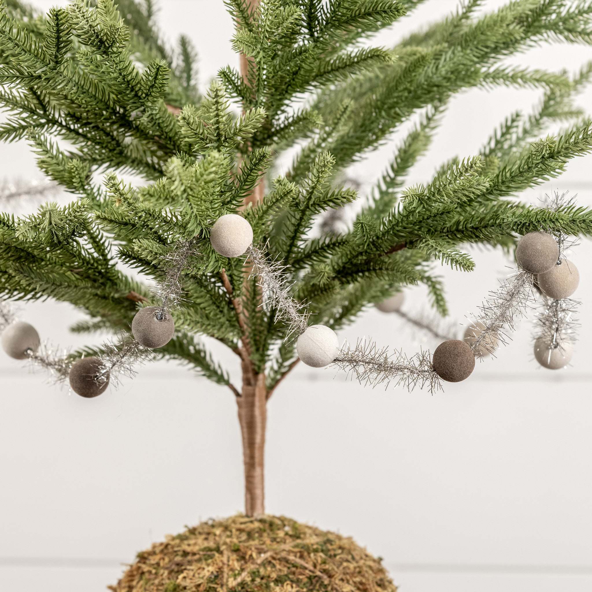 Gradient Grey 1" Flocked Ball Garland, 6 ft, photo 2 of 2