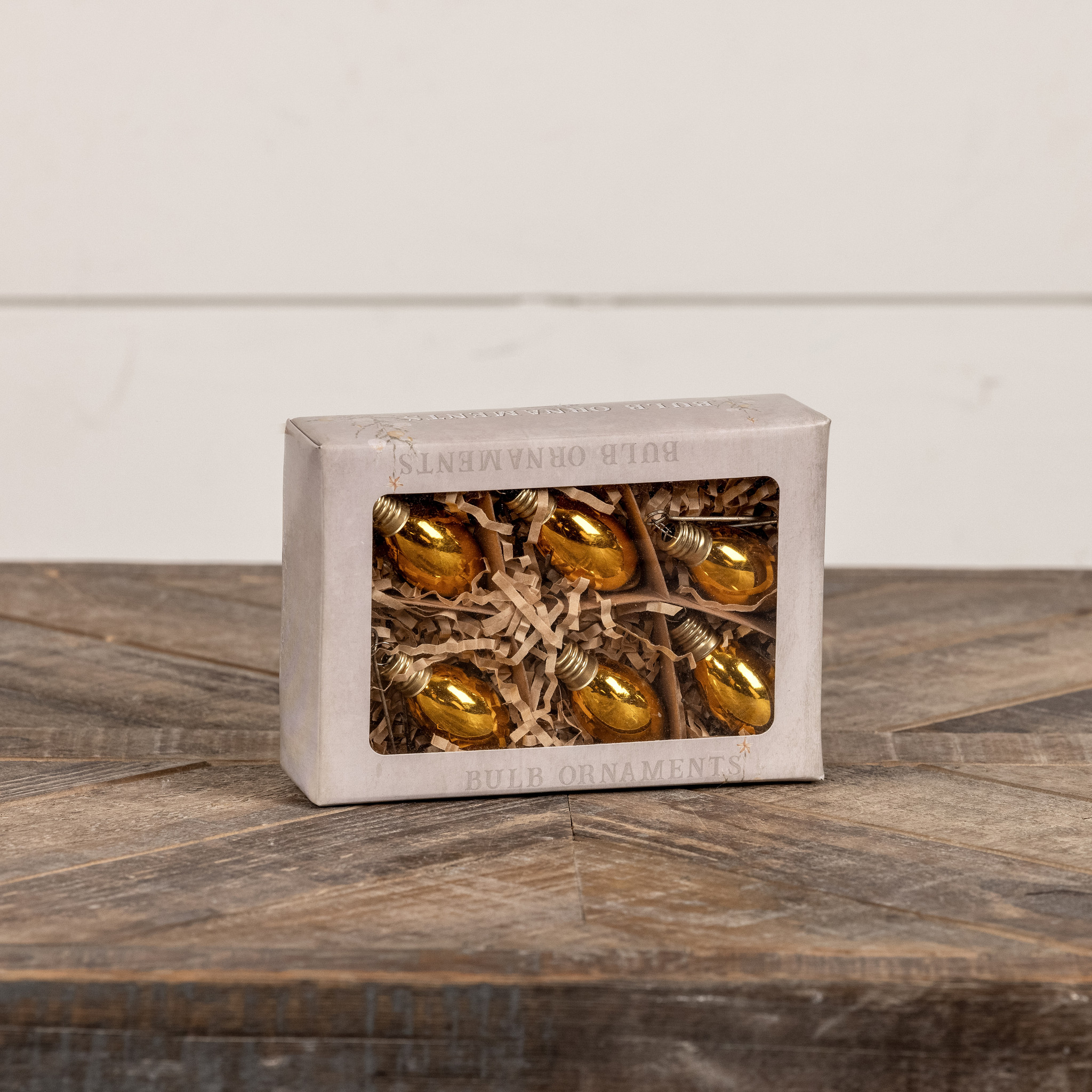 Gold Glass Bulbs, Set of 6, photo 2 of 3