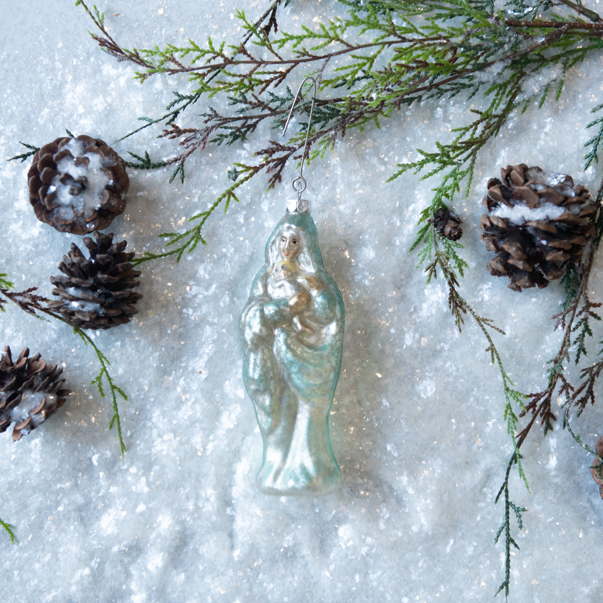 Silver Madonna & Child Ornament — photo 1 of 2