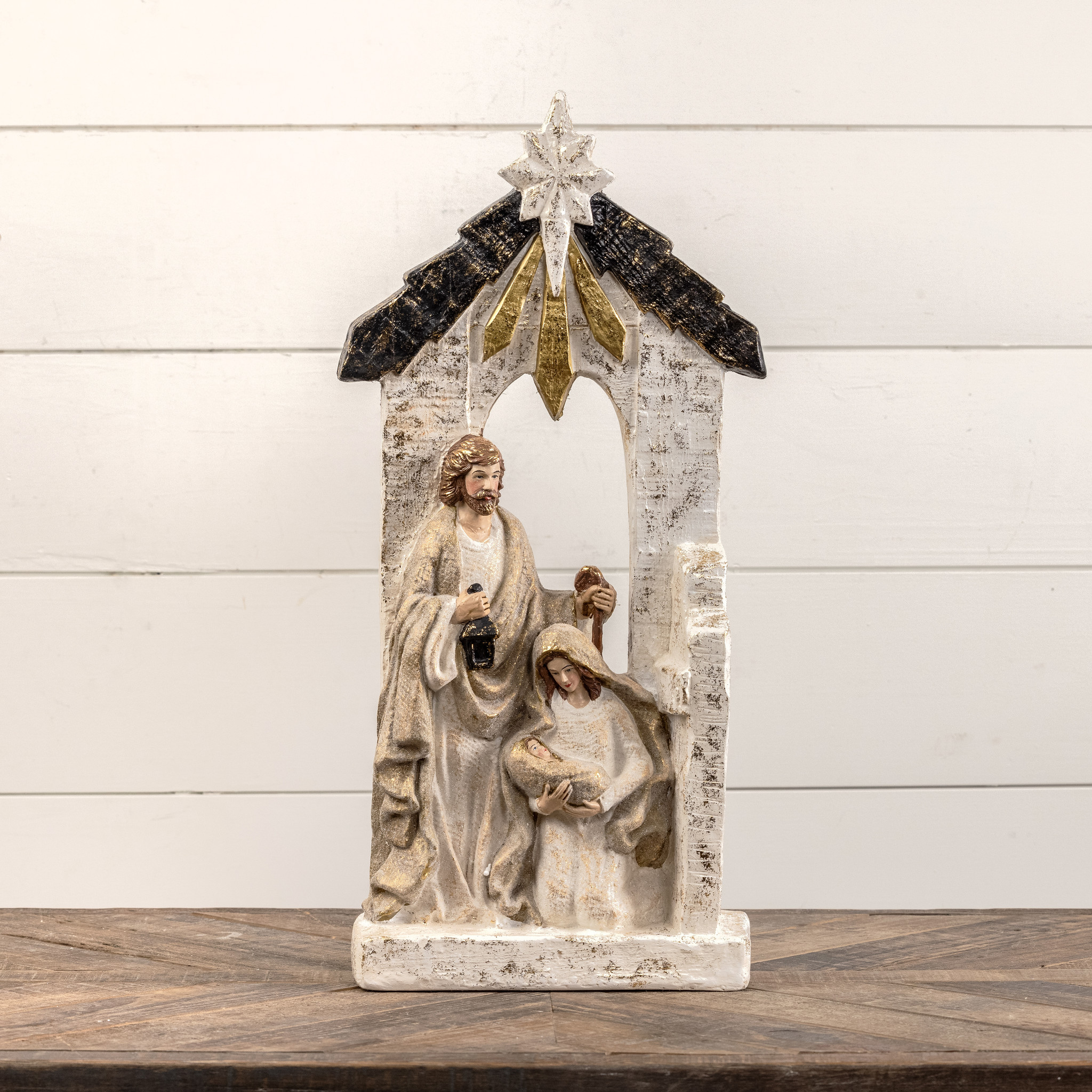 Gold & White Tabletop Nativity, photo 4 of 4
