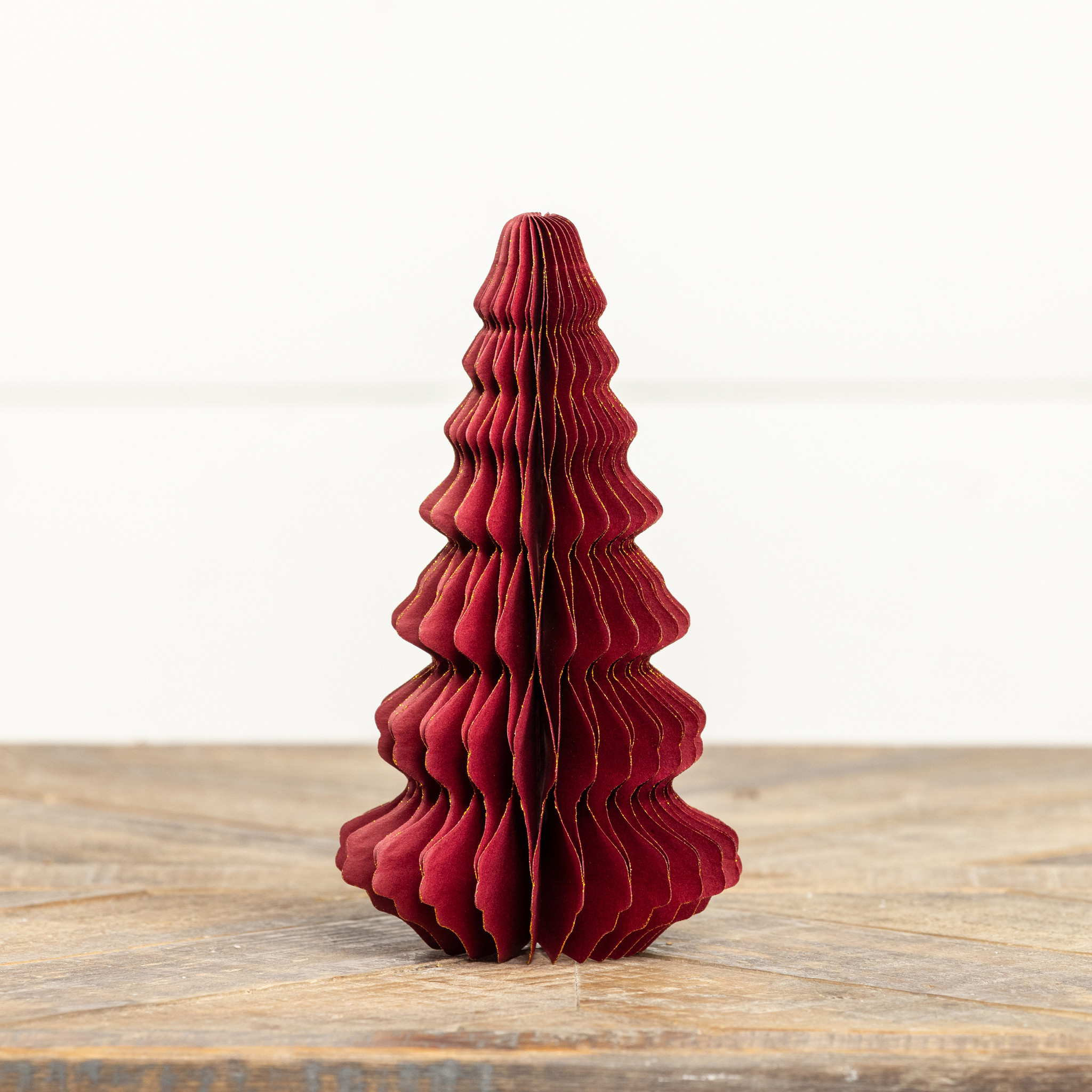 Burgundy with Gold Trim Paper Tree, 7", photo 2 of 3