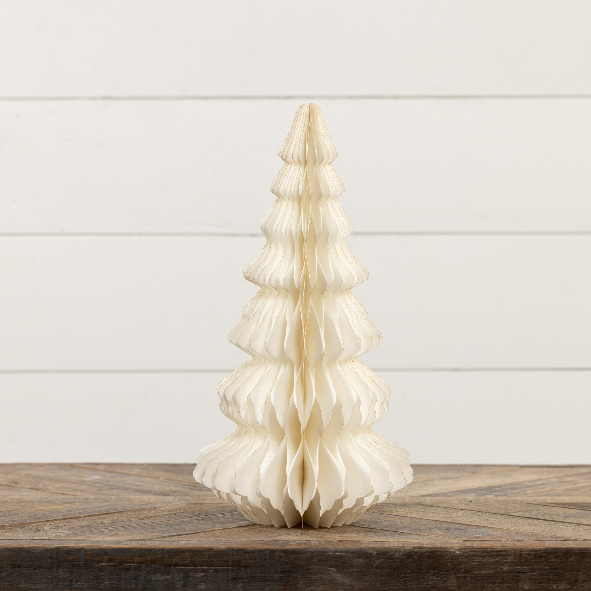 Ivory with Gold Trim Paper Tree, 14.75", photo 2 of 3