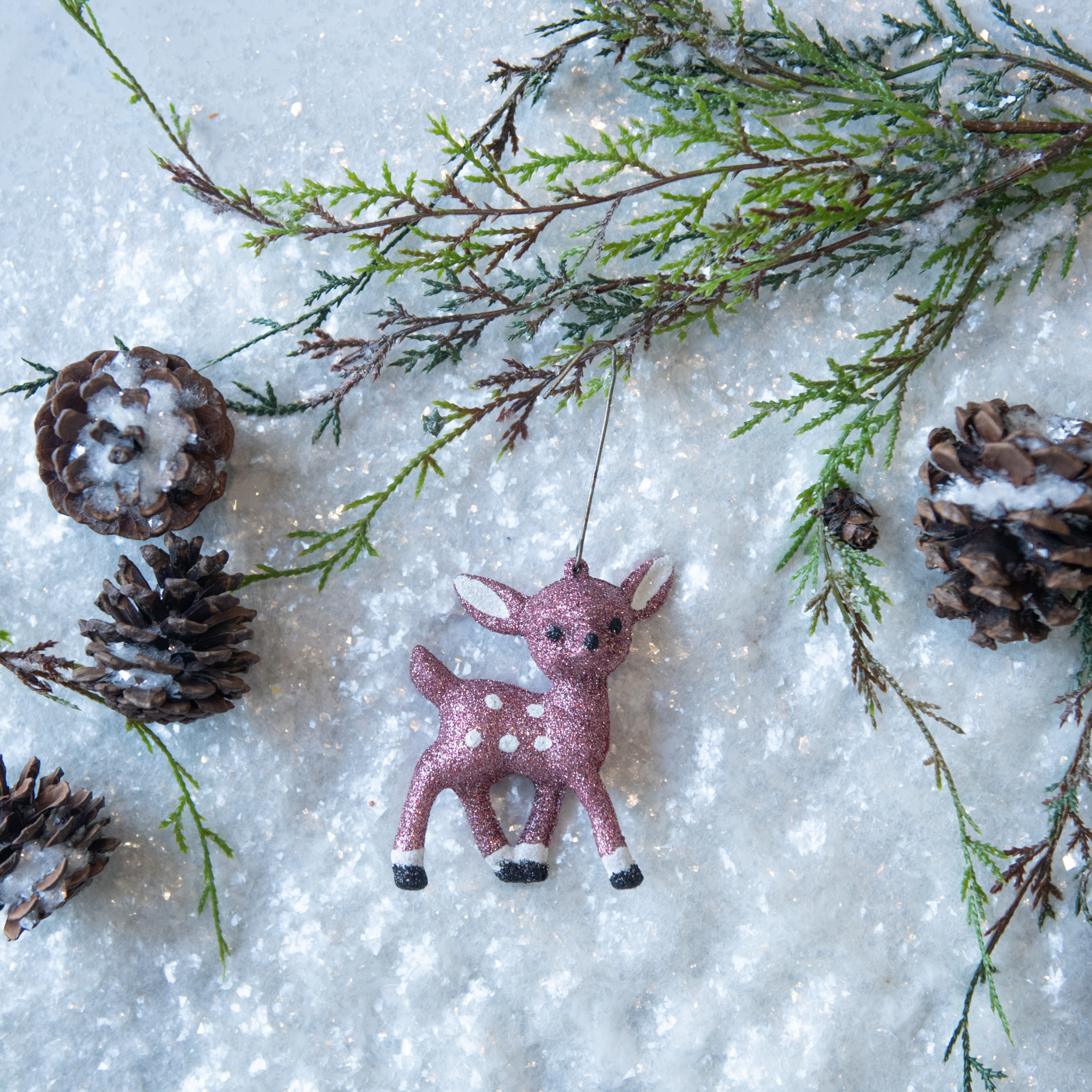Pink Standing Deer Ornament, 3.25"