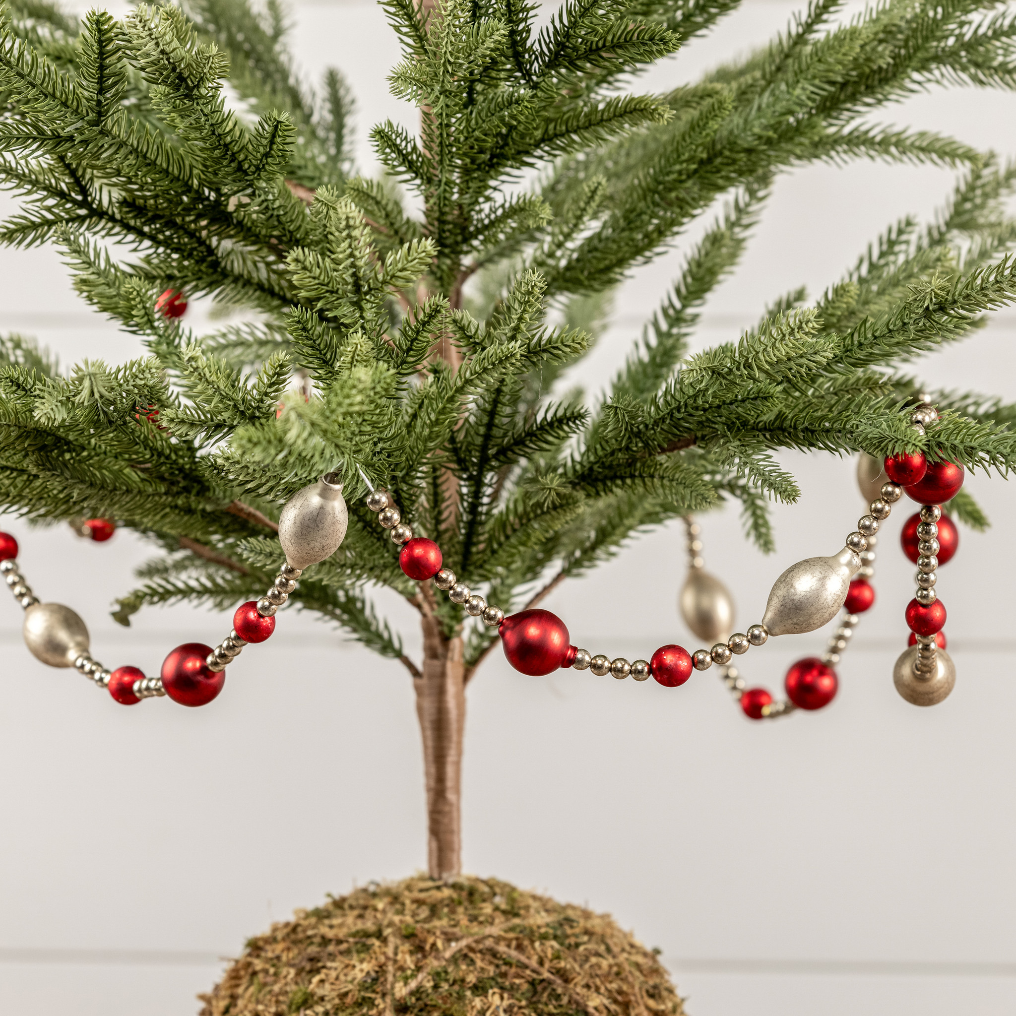 Metallic & Red Beaded Garland, 6 ft, photo 2 of 3