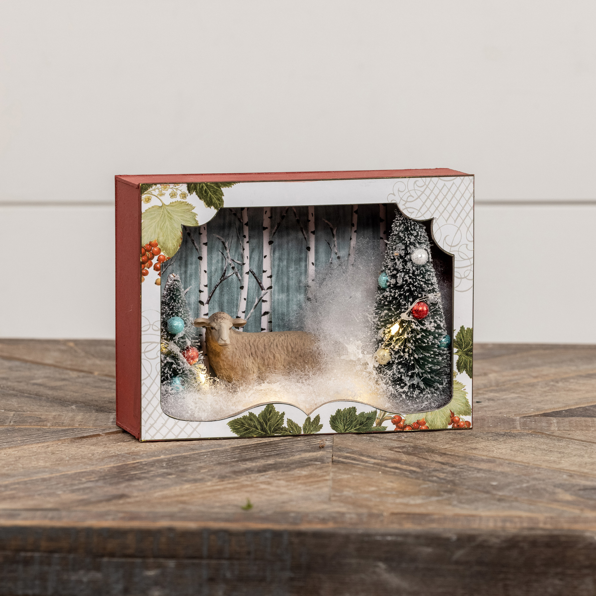 Light-Up Sheep Shadow Box