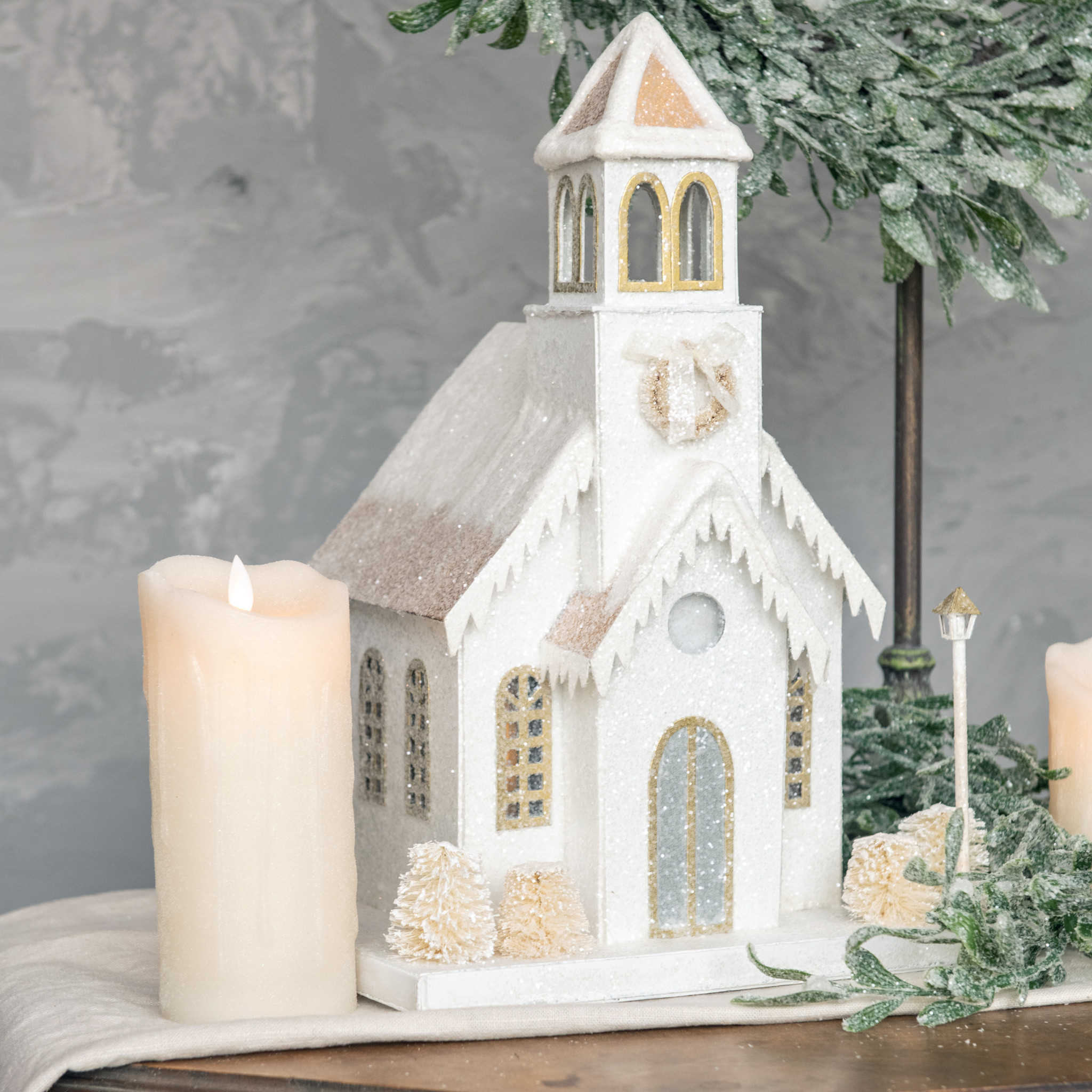 Light-Up Church, 15.5"