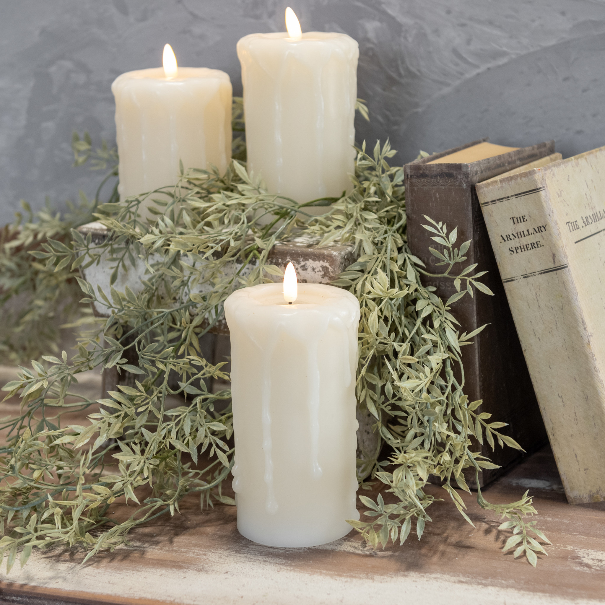 Flameless Cream Pillar Candle, 6", photo 2 of 3