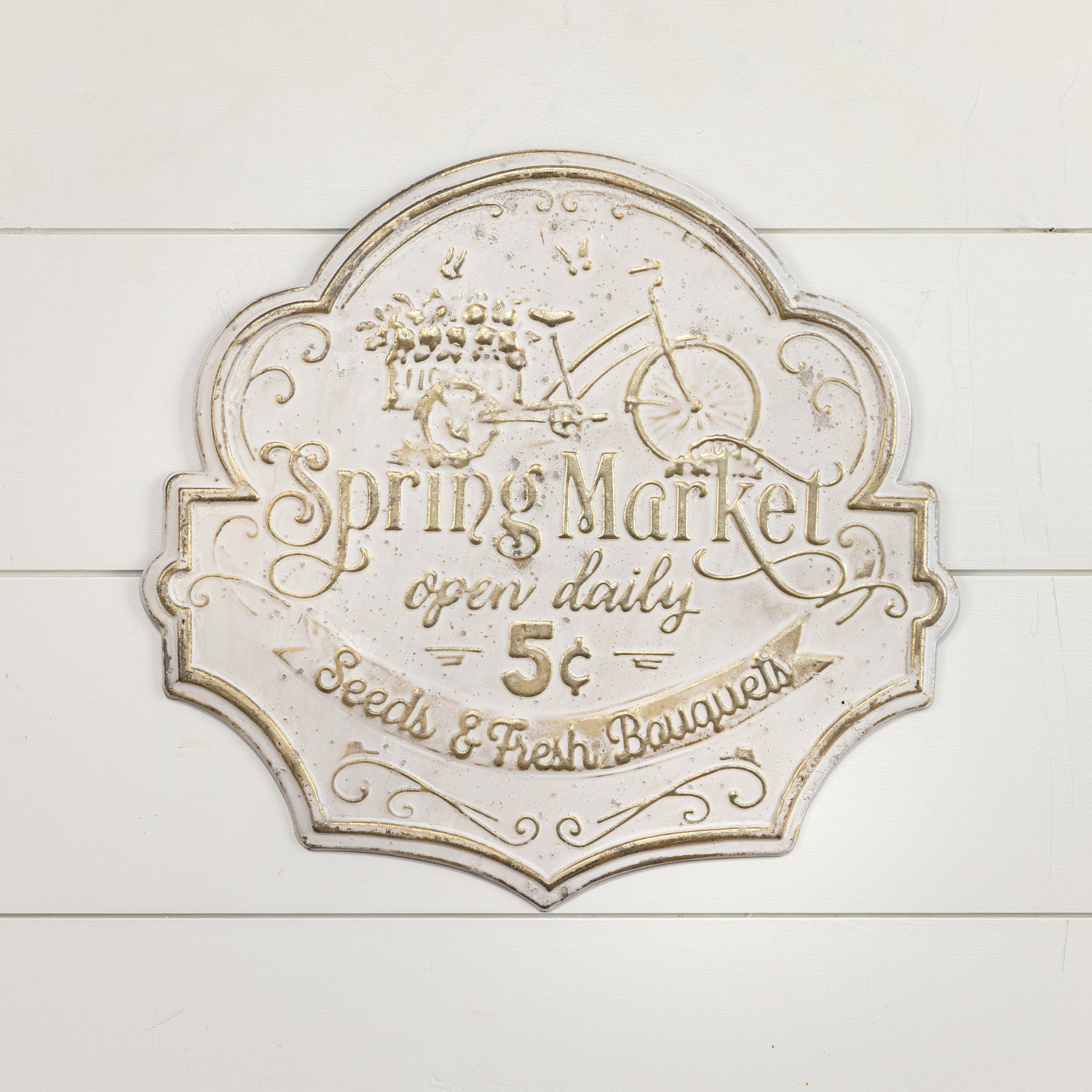 Gold & White Spring Market Sign, photo 3 of 5