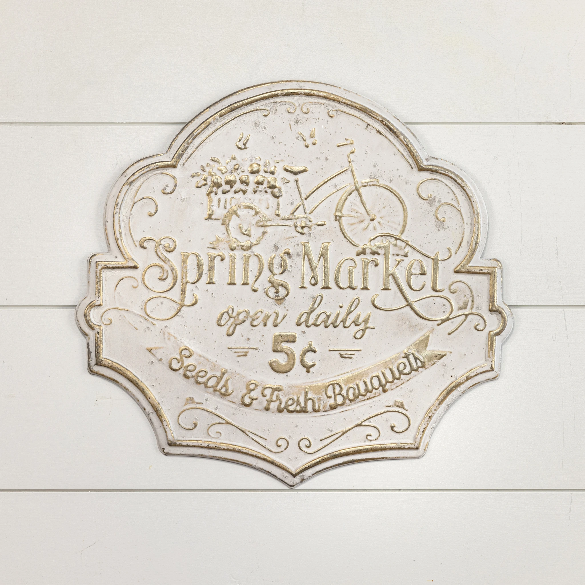 Gold & White Spring Market Sign, photo 3 of 5