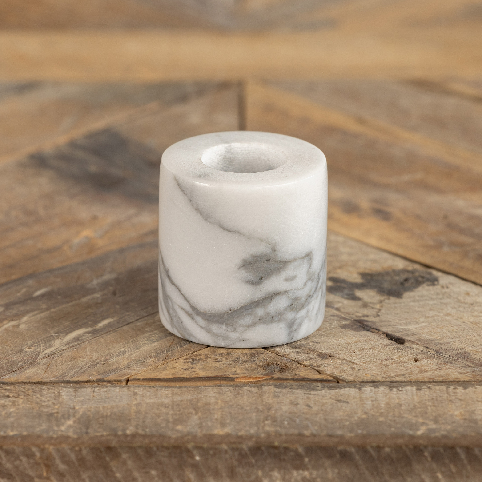 White Marble Taper Candle Stand, 1.75"