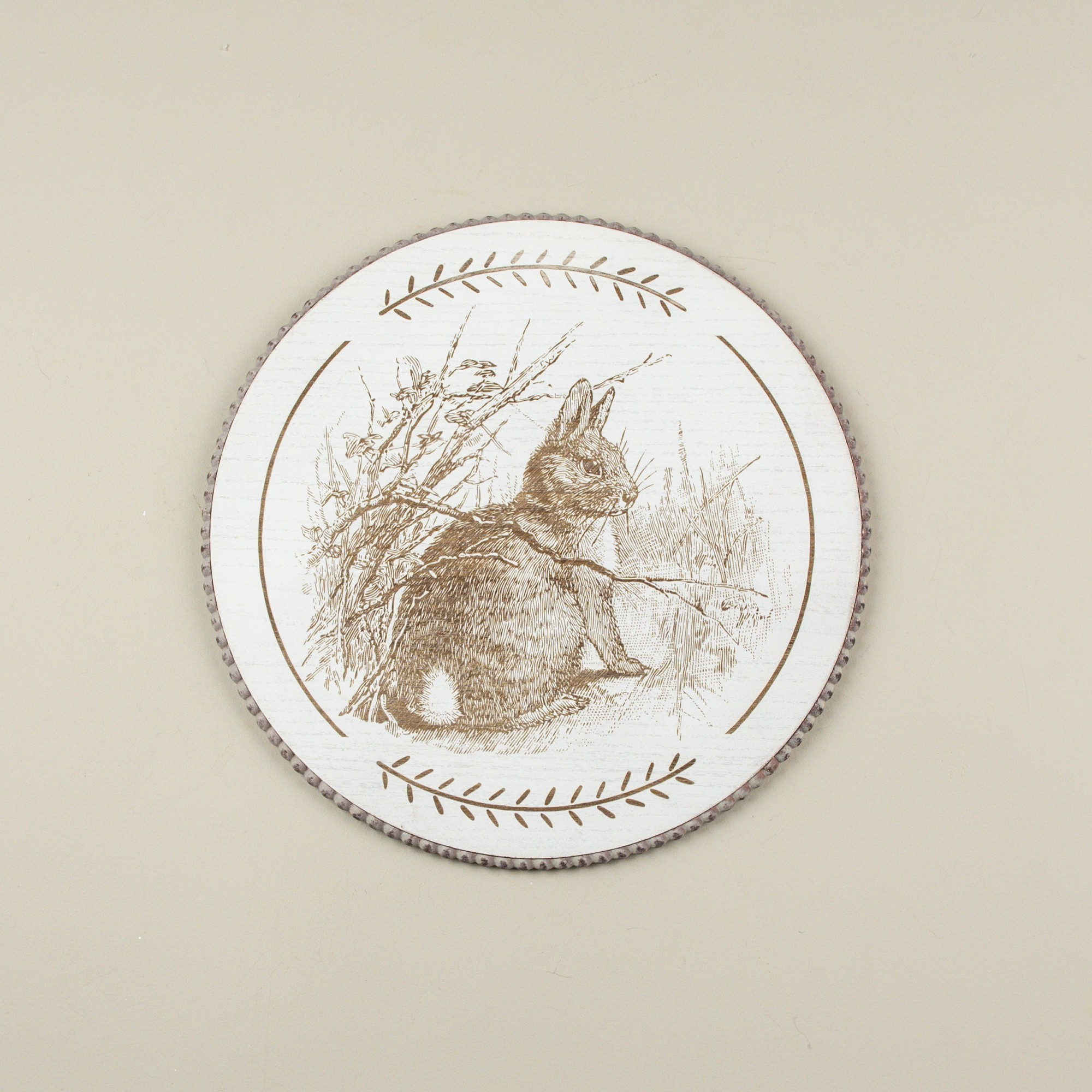 Round Brown Bunny Sign, photo 3 of 3