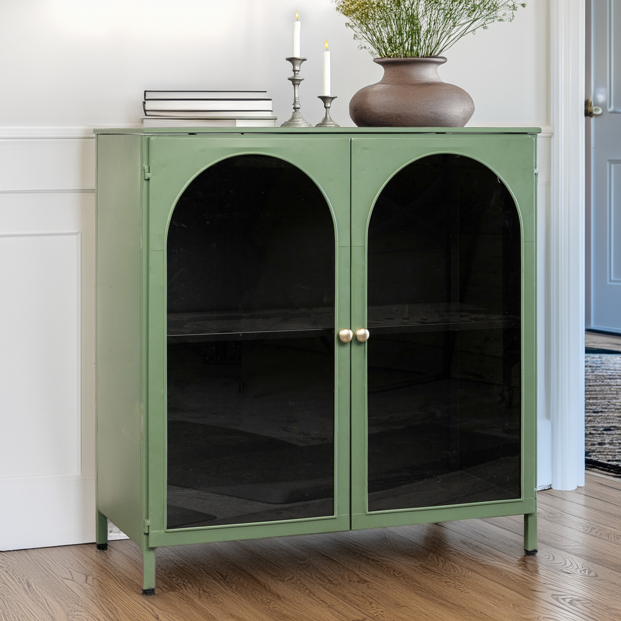 Green Two Door Metal Cabinet