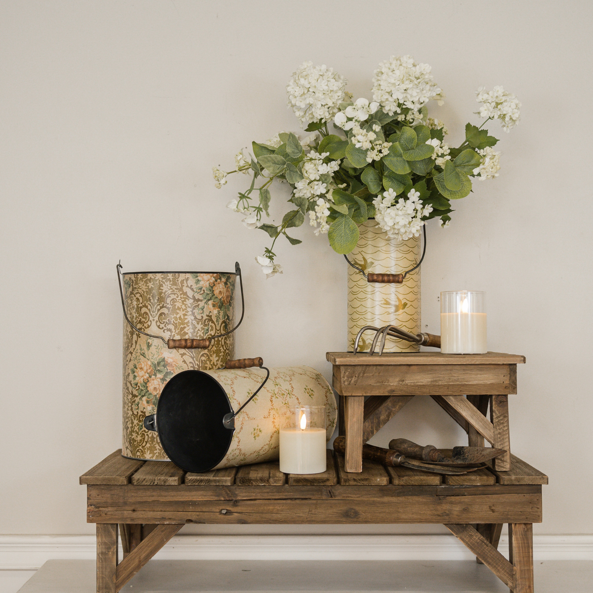 Tranquil Evenings Metal Buckets, Set of 3, photo 2 of 2