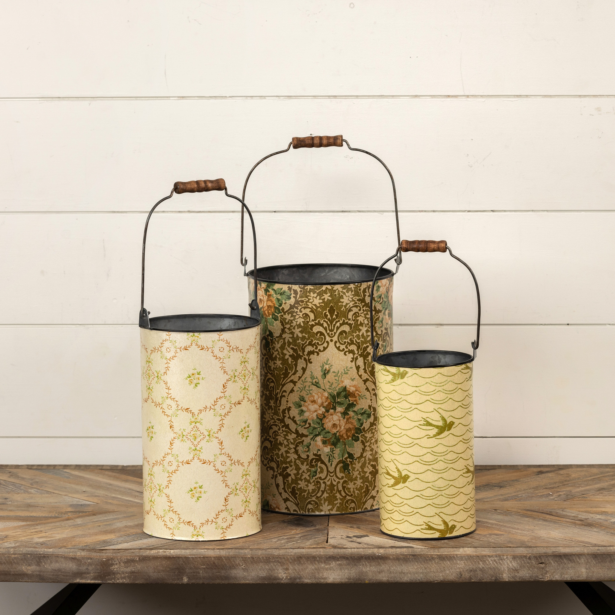 Tranquil Evenings Metal Buckets, Set of 3