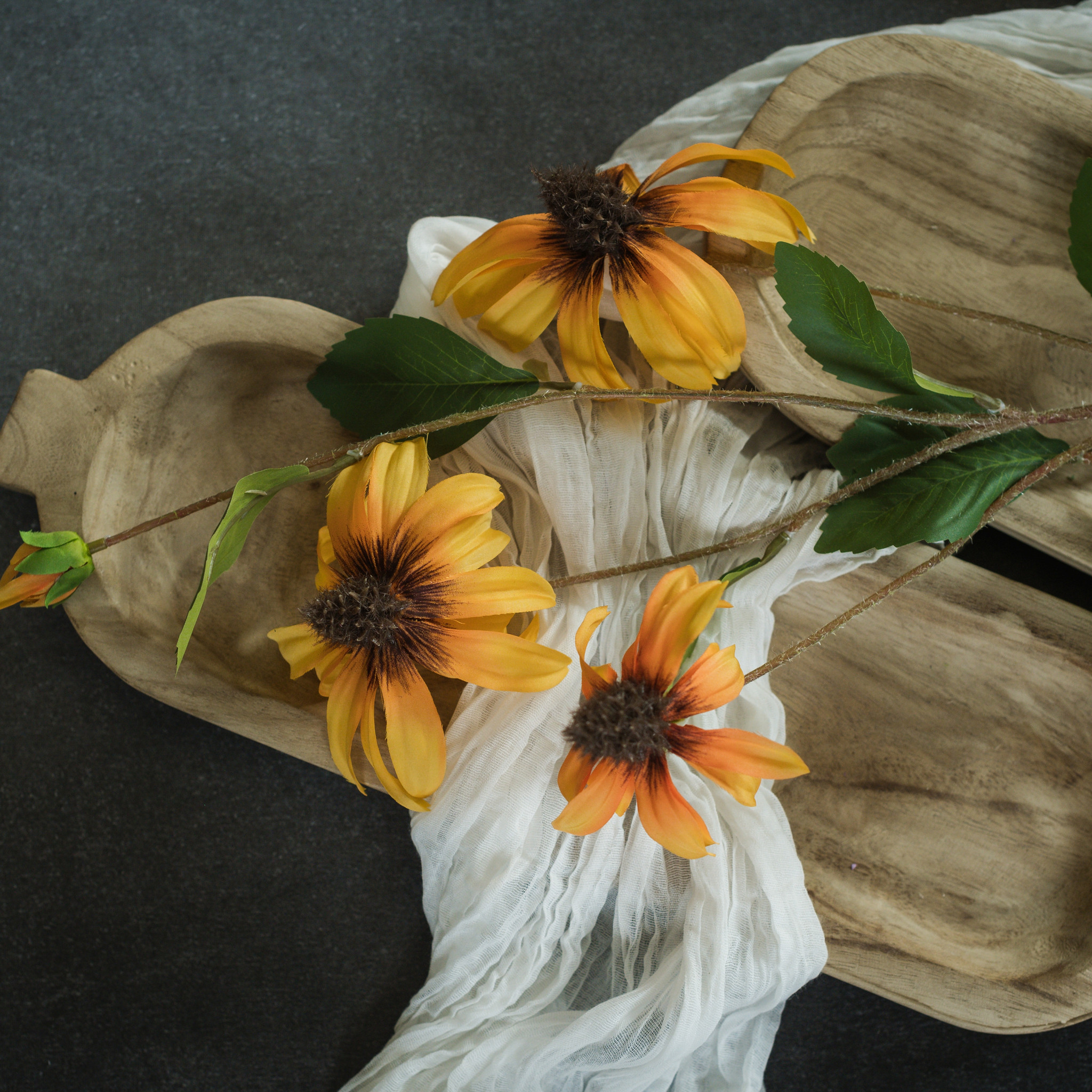 Orange Black-Eyed Susan Spray, 33"