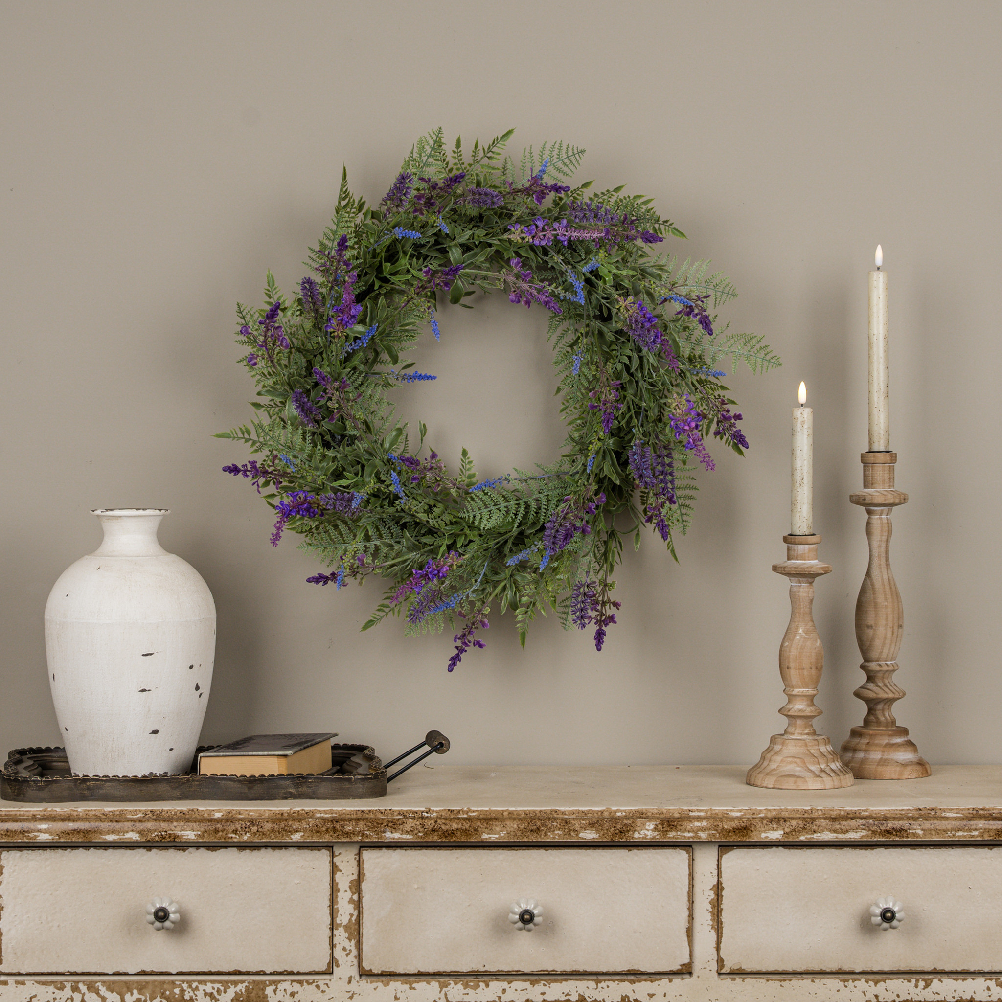 Lavender & Fern Wreath, 24"