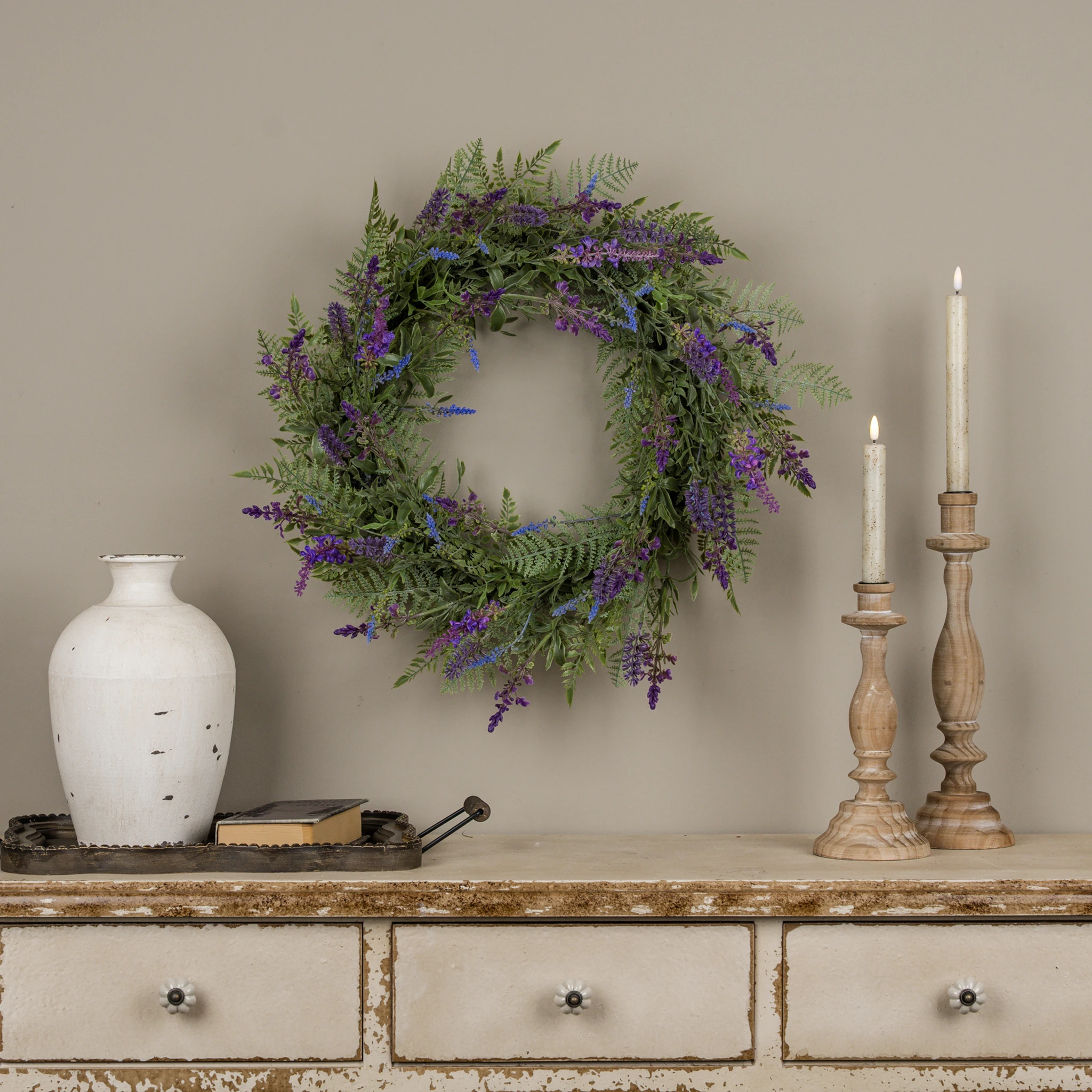 Lavender & Fern Wreath, 24"