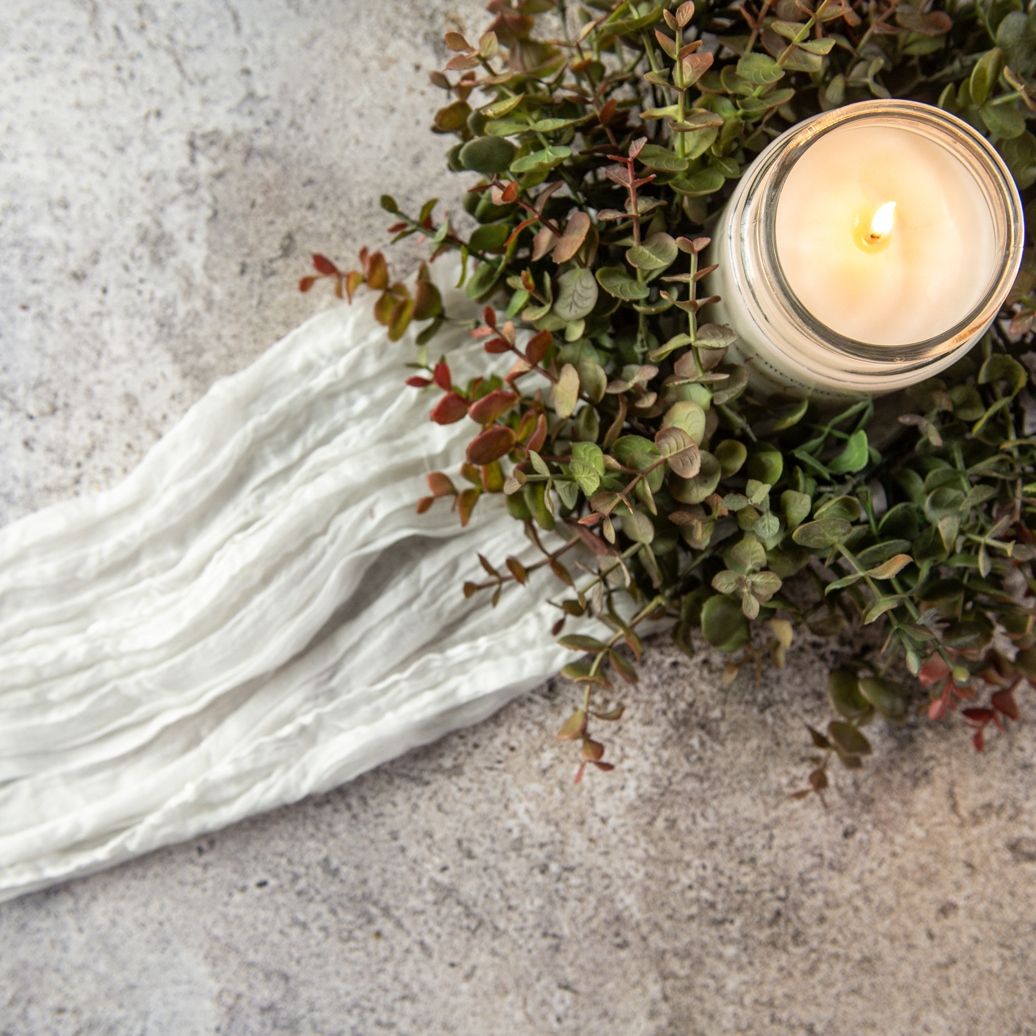 Olive Eucalyptus Candle Ring, 14"