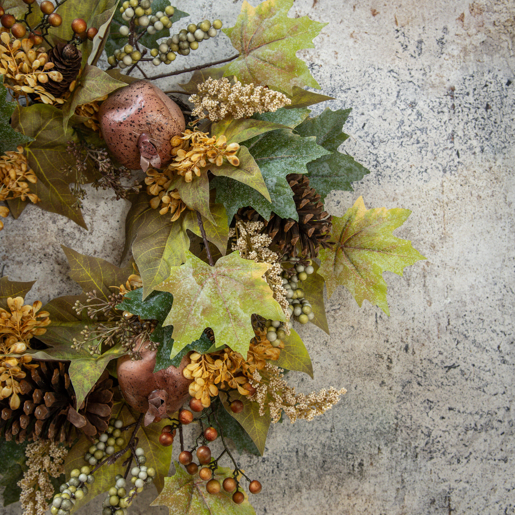 Pomegranate & Brown Berry Wreath, 24"