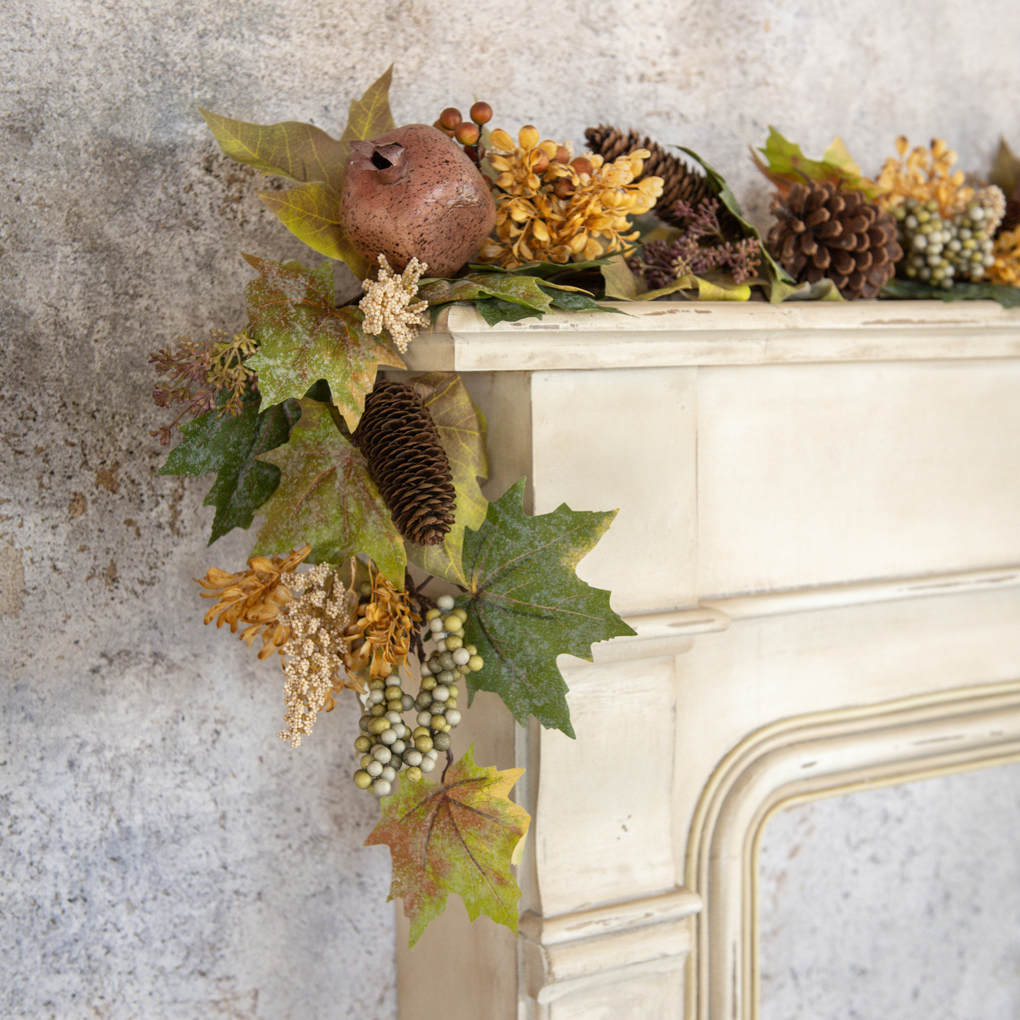 Pomegranate & Brown Berry Garland, 6 ft