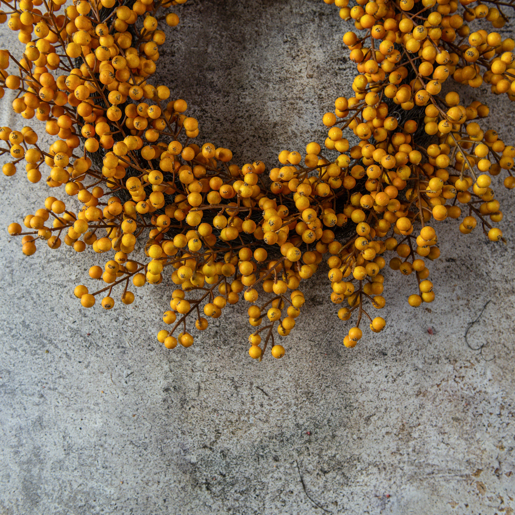 Dark Yellow Berry Wreath, 22"