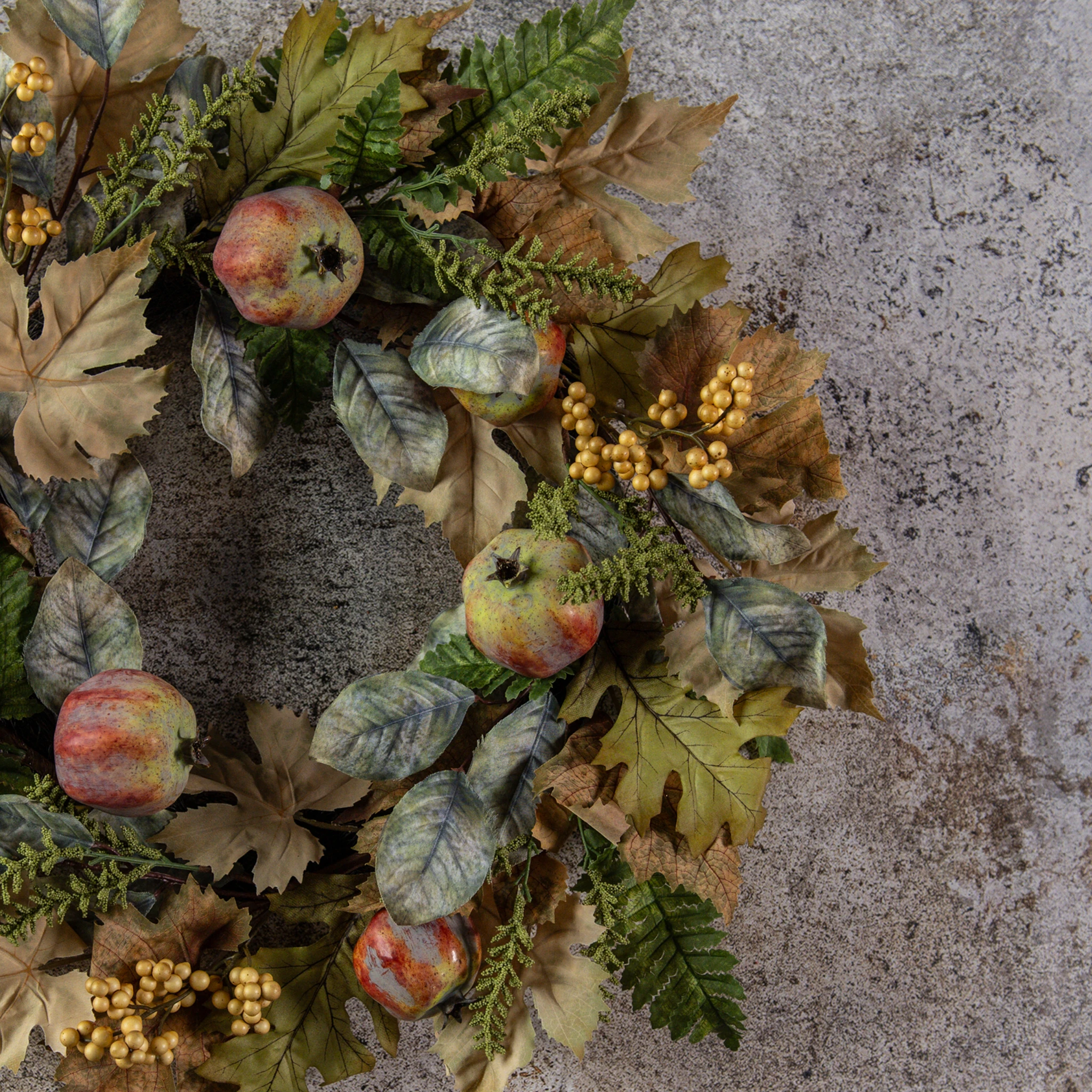 Pomegranate & Beige Berry Wreath, 24"