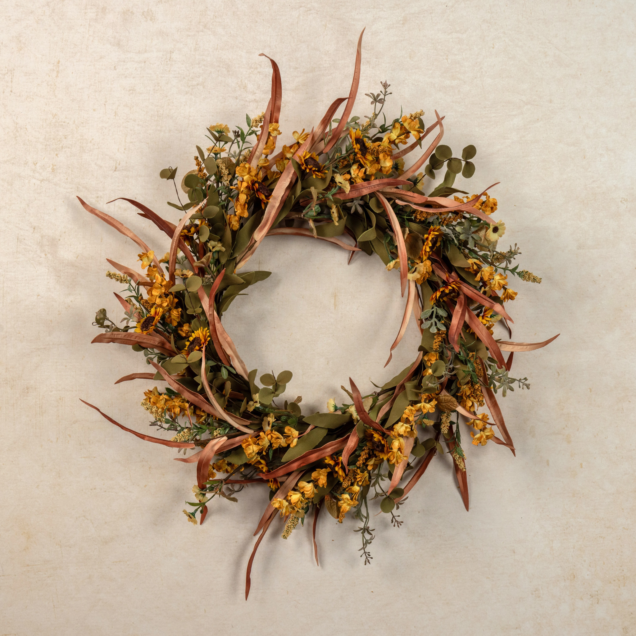 Mini Sunflower & Wild Flower Wreath, 22", photo 2 of 3