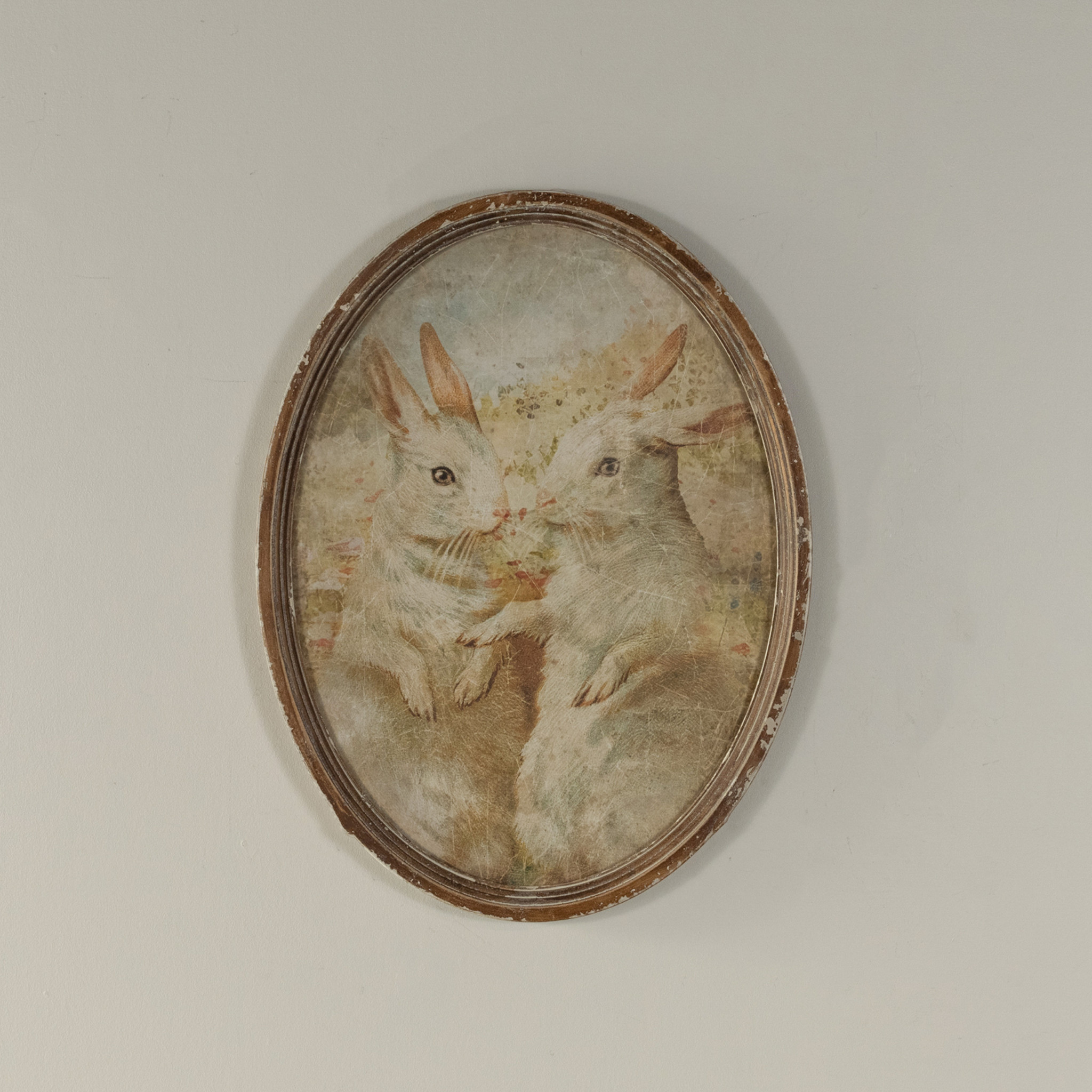 Oval Framed Bunny Duo Print, photo 2 of 2