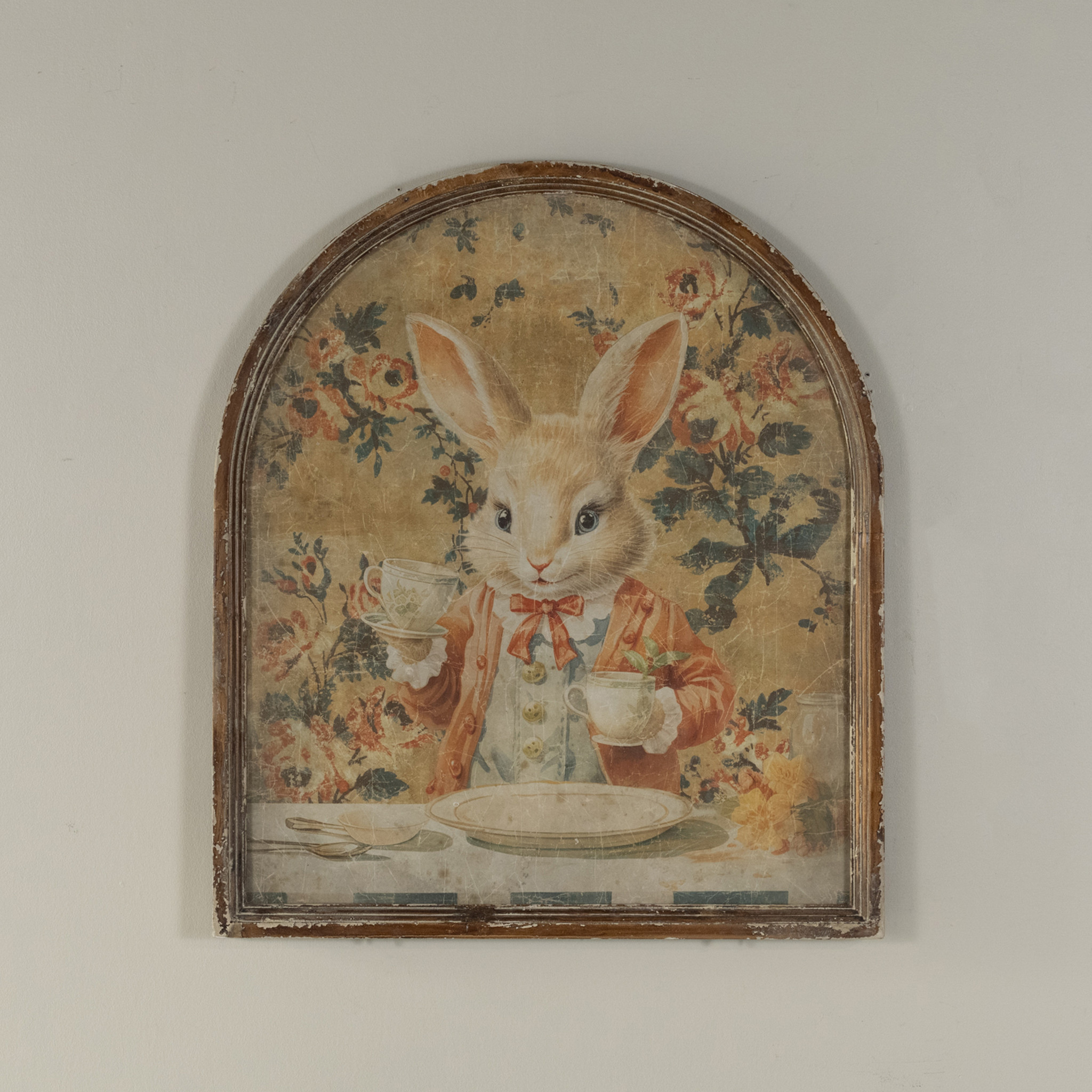 Arched Framed Tea Party Bunny Print