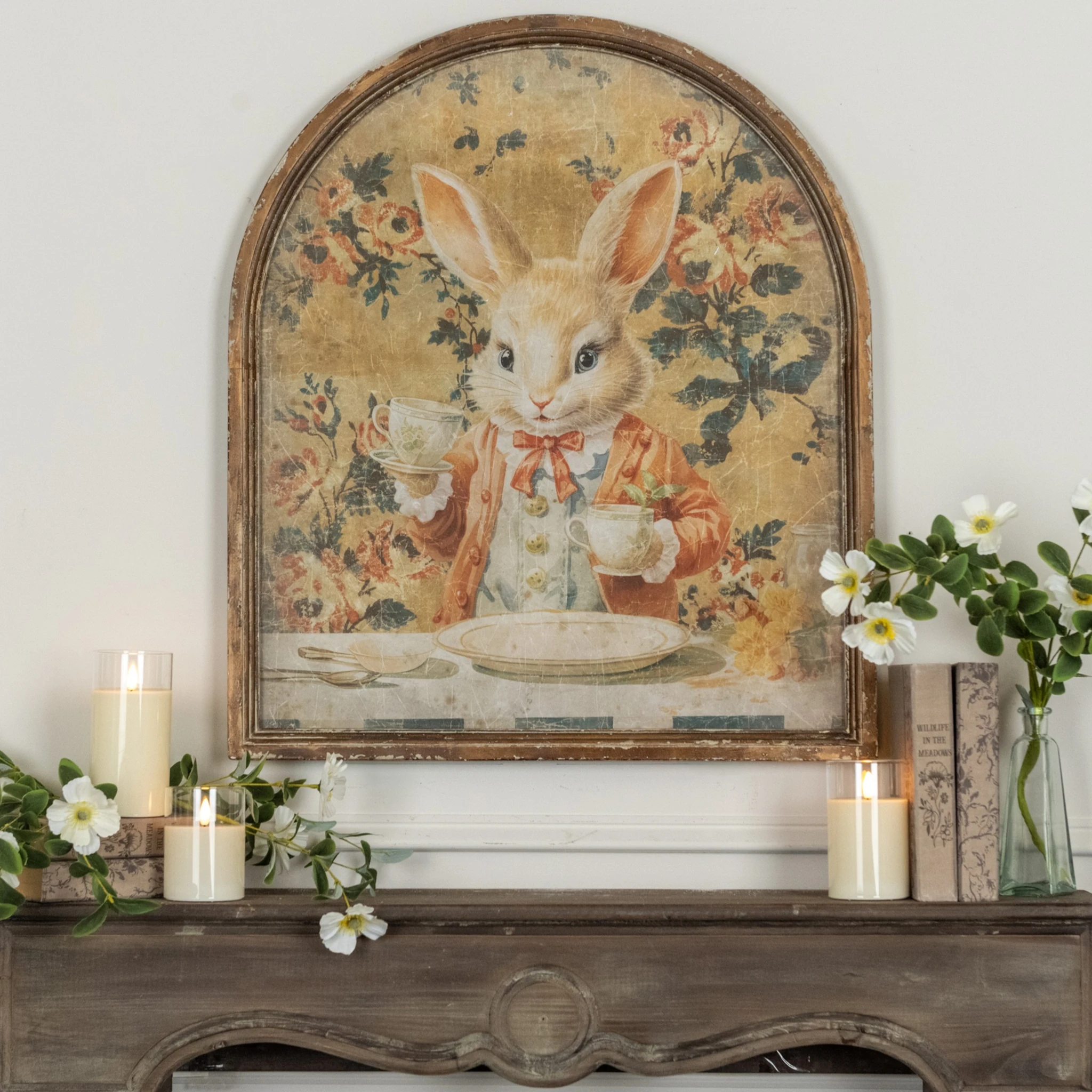 Arched Framed Tea Party Bunny Print