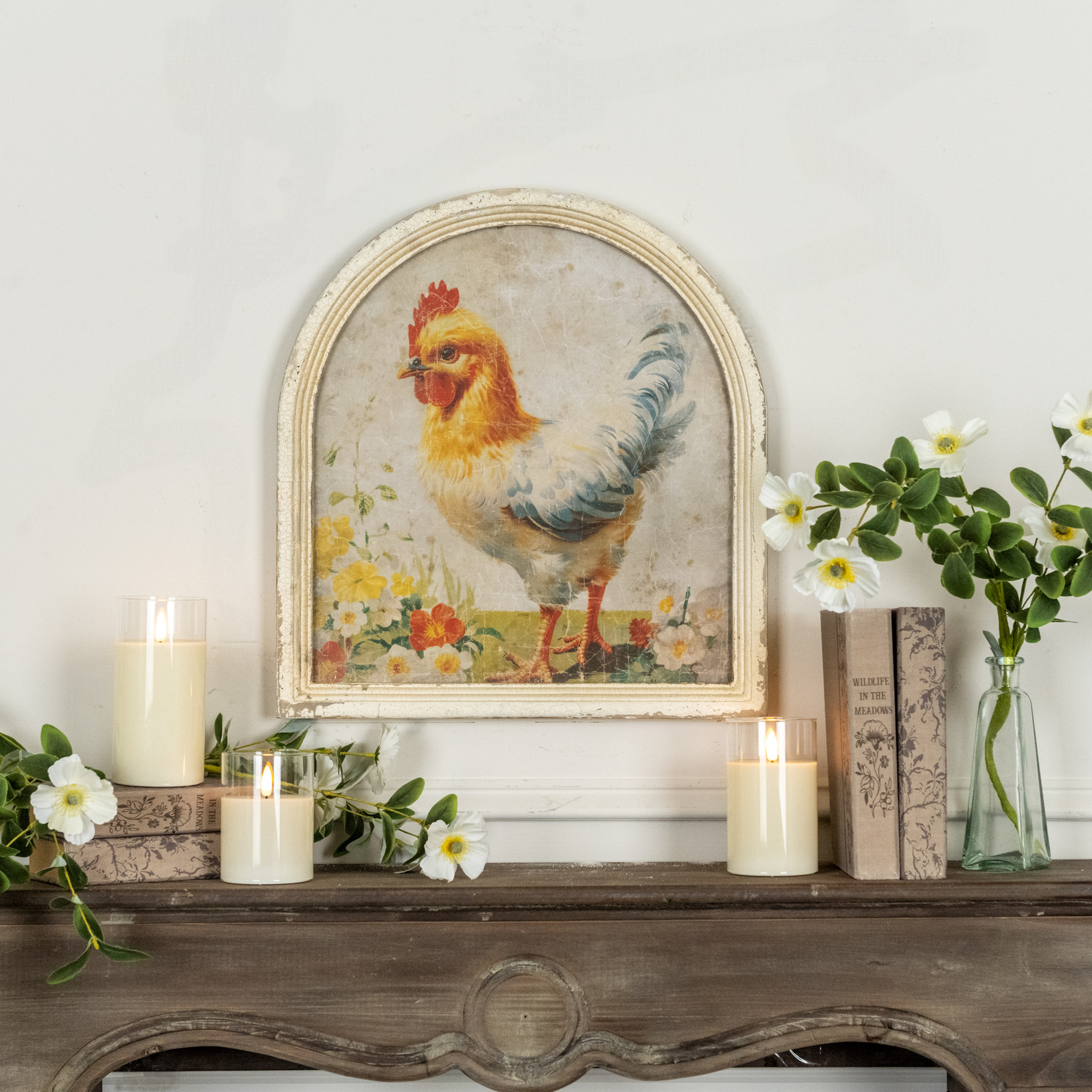 Arched Framed Spring Rooster Print, photo 3 of 3