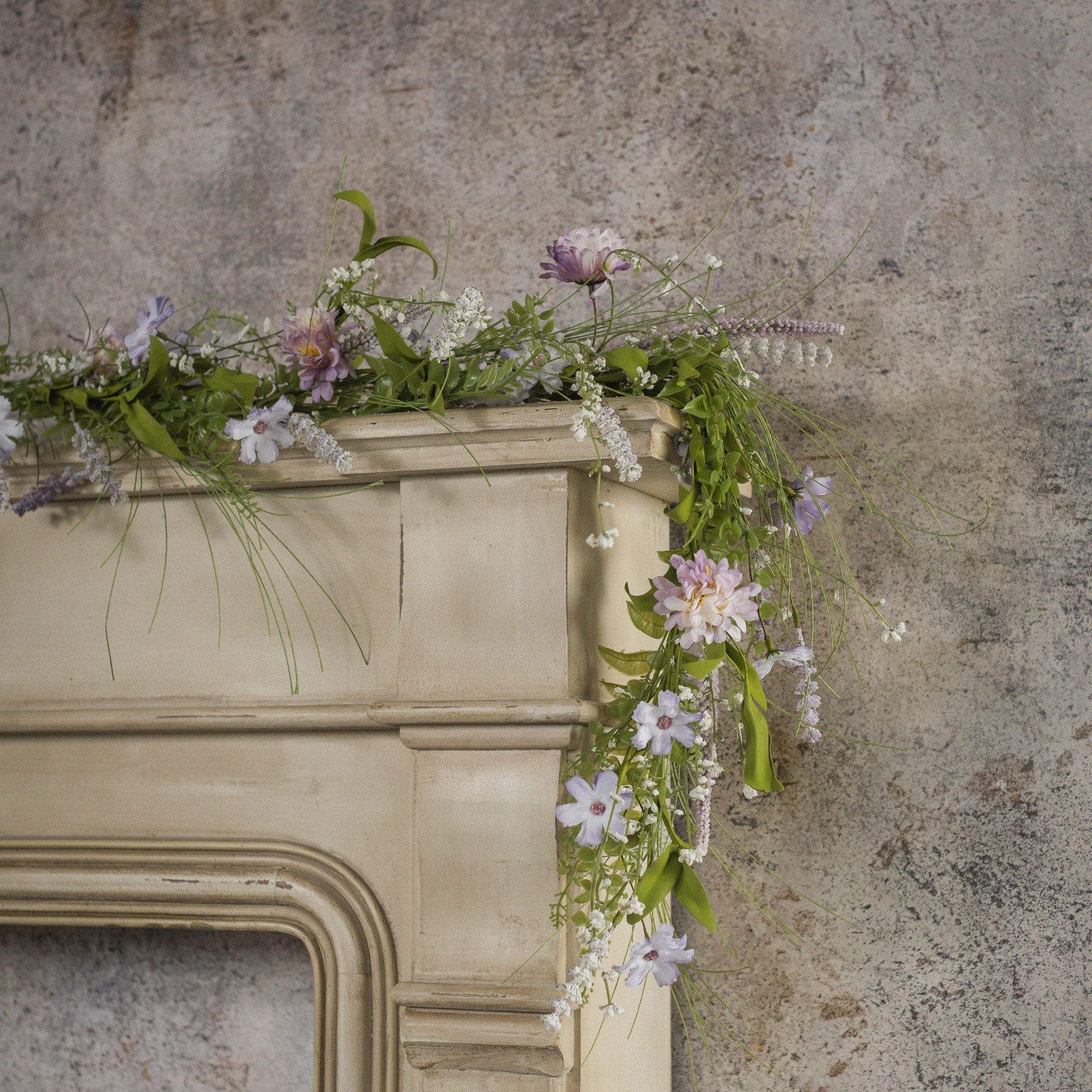 Purple Wildflower Garland, 6 ft