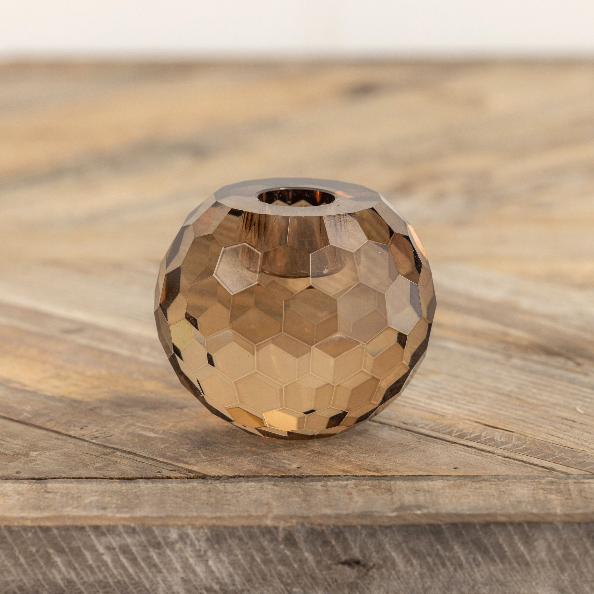 Bronze Glass Taper Candle Holder, 3", photo 4 of 4