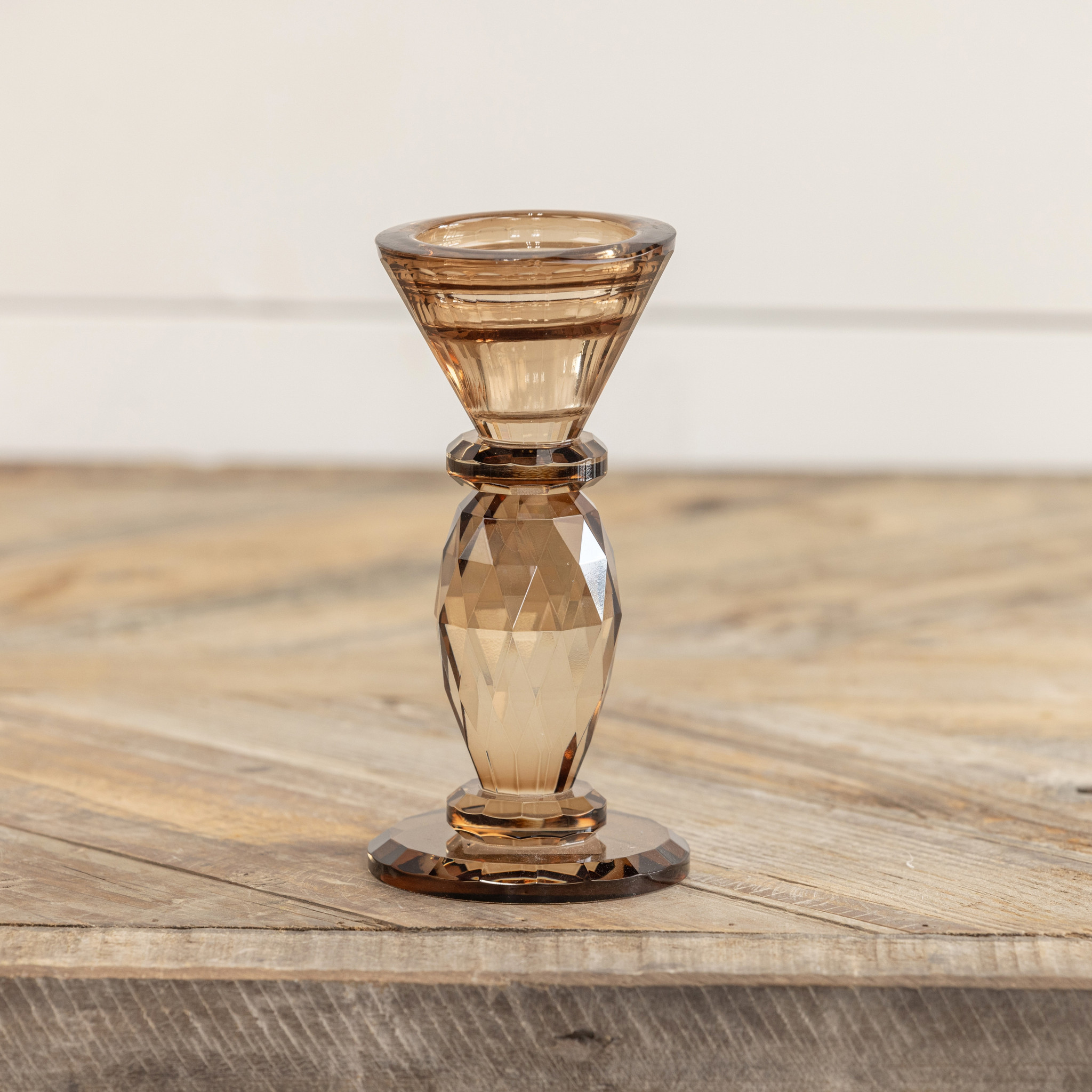 Bronze Glass Taper Candlestick, 5.5", photo 4 of 4