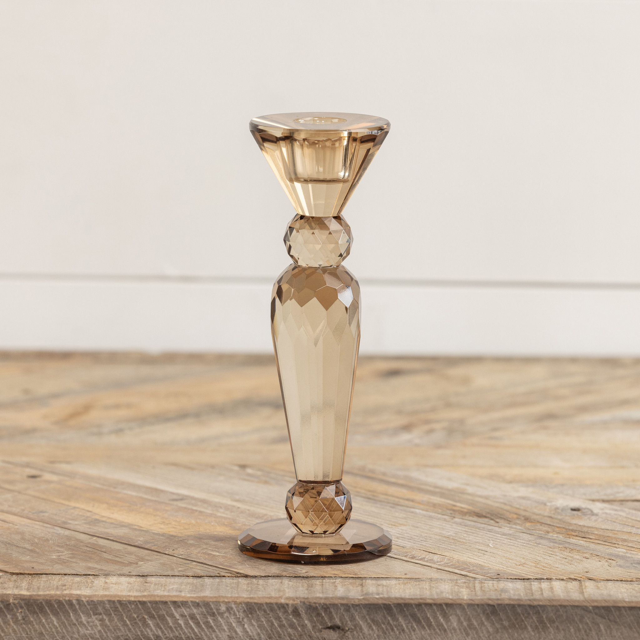 Bronze Glass Taper Candlestick, 7.5", photo 4 of 4