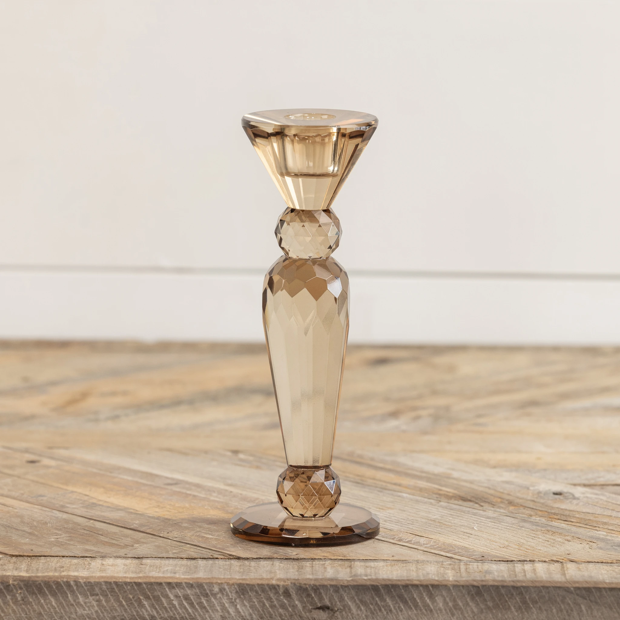 Bronze Glass Taper Candlestick, 7.5", photo 4 of 4