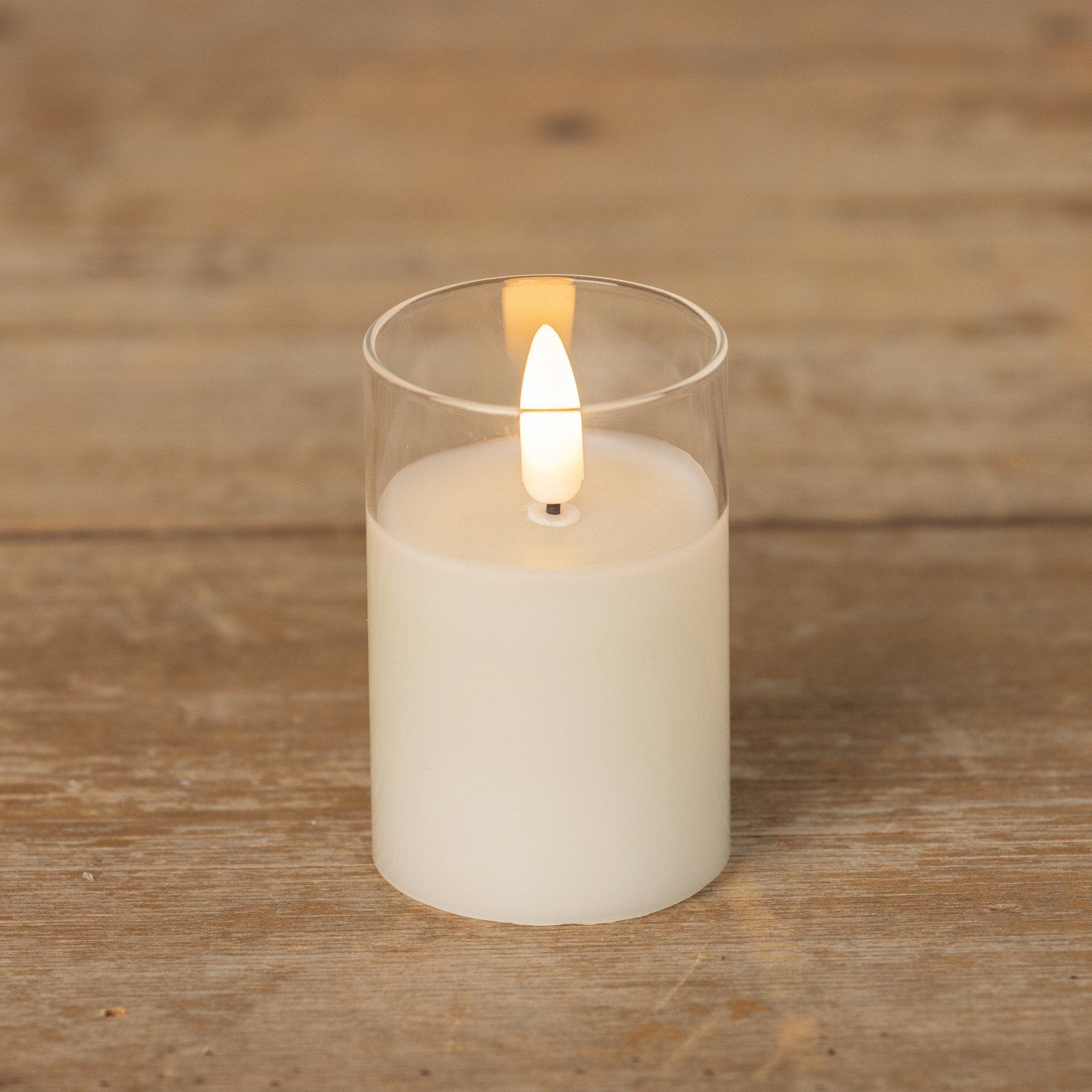 Flameless Glass Candle, 3"