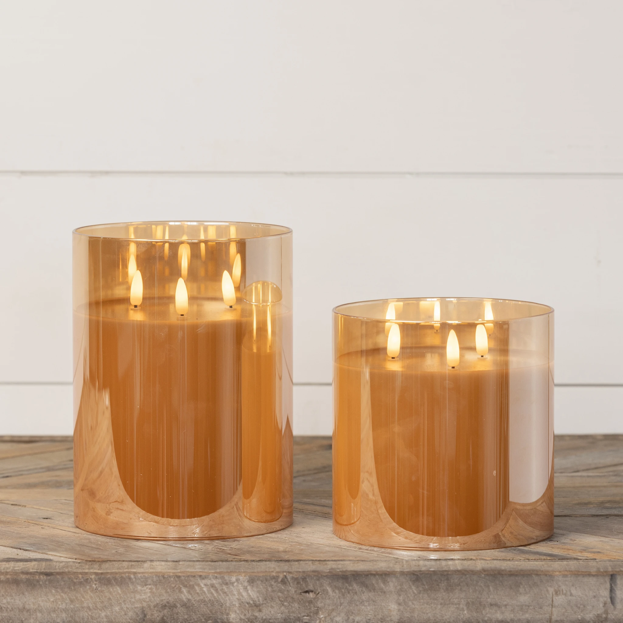 Flameless Champagne Glass 3-Wick Candle, 8", photo 2 of 4