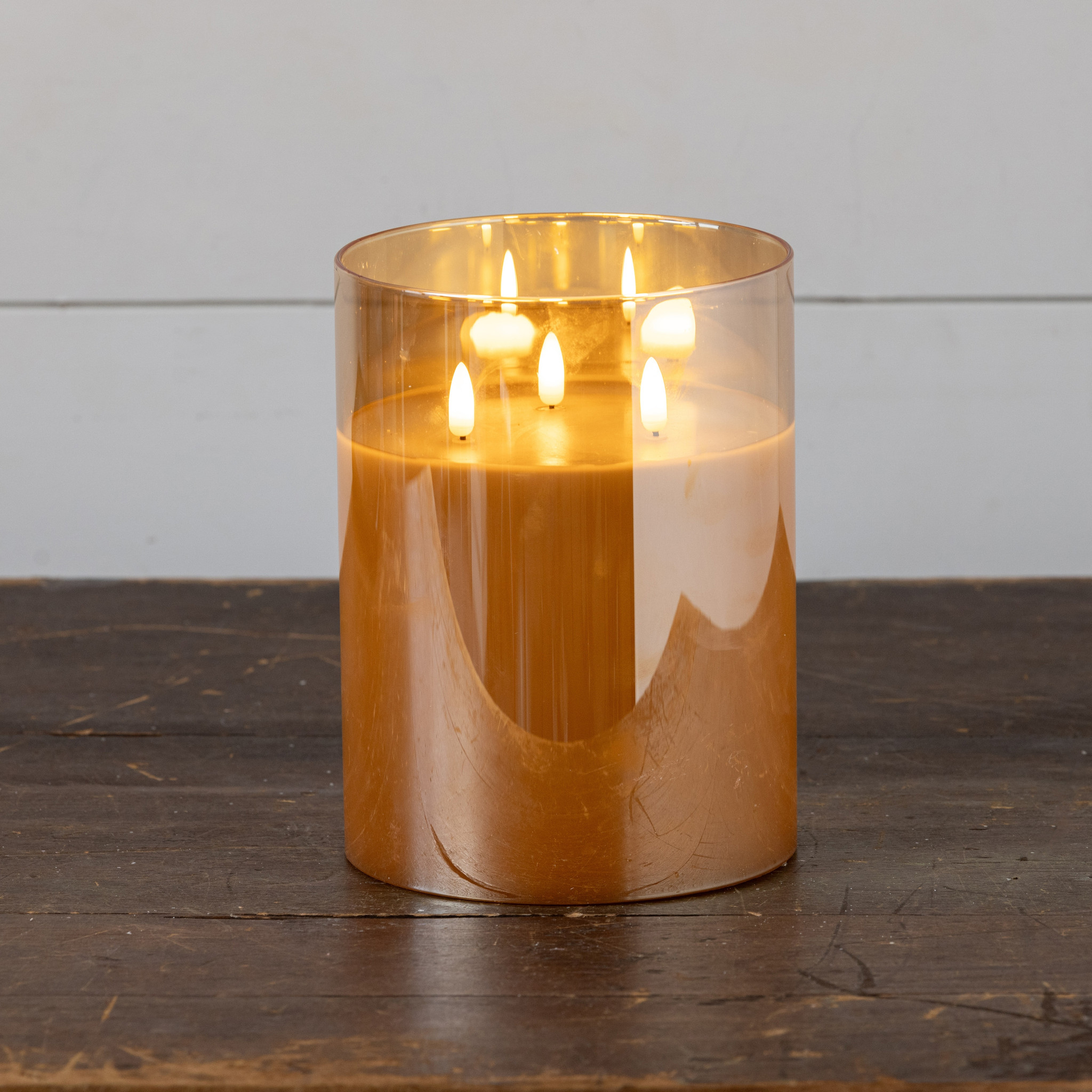 Flameless Champagne Glass 3-Wick Candle, 8", photo 4 of 4