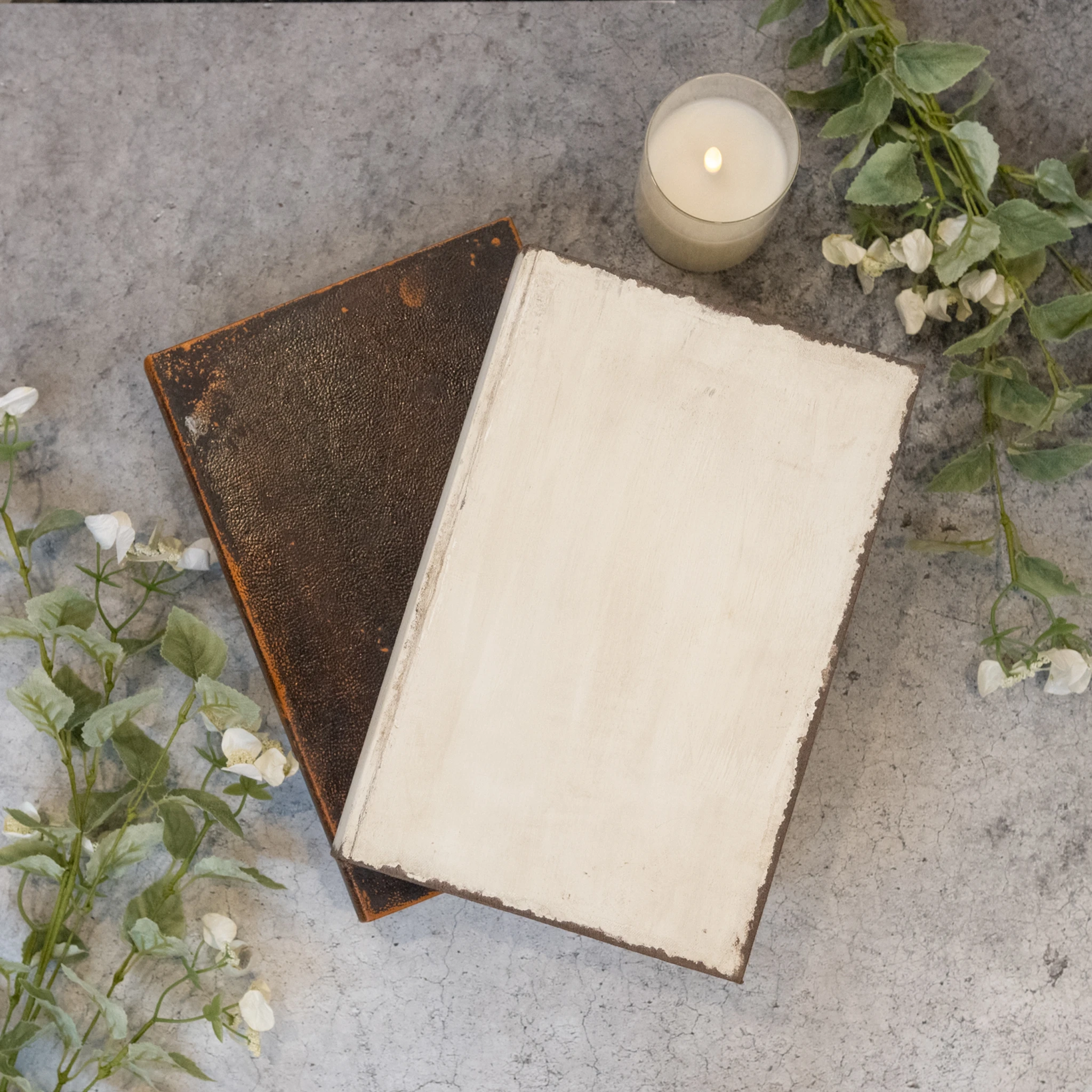 White Vintage Book Box