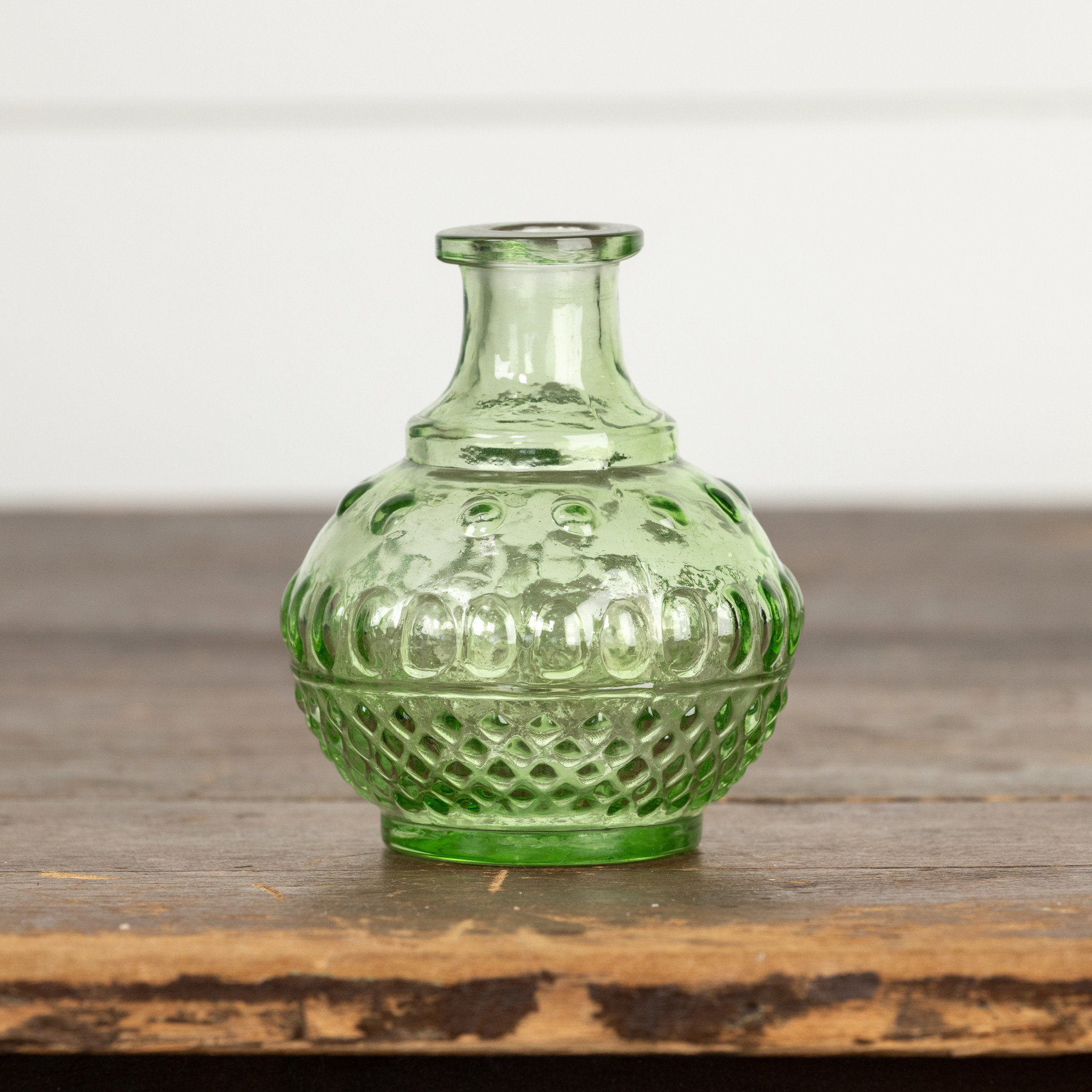 Green Dotted Glass Bud Vase, 4.5", photo 4 of 4