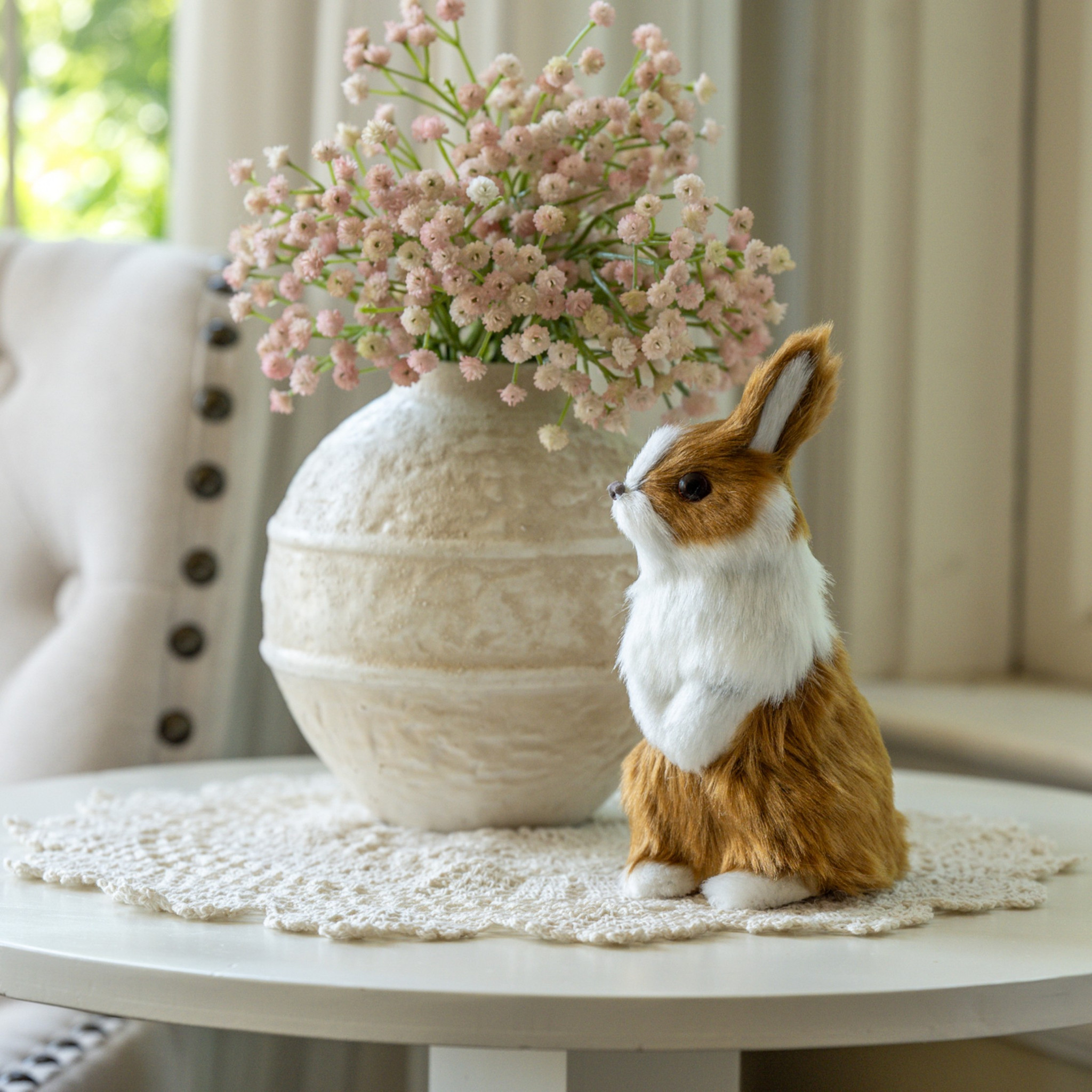 Brown & White Standing Bunny, photo 3 of 4